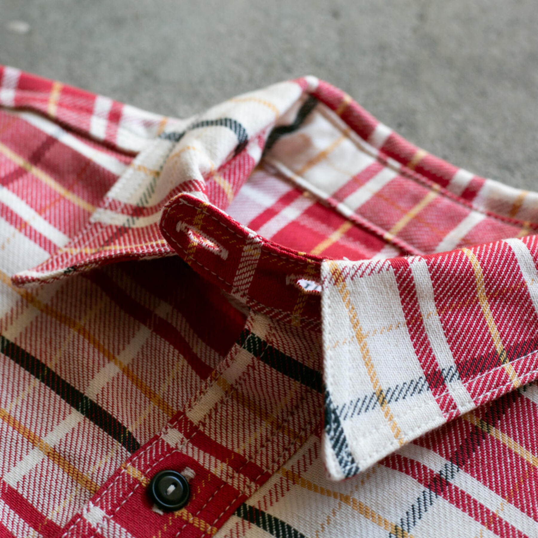 gustin #60 retro selvedge plaid workshirt - red