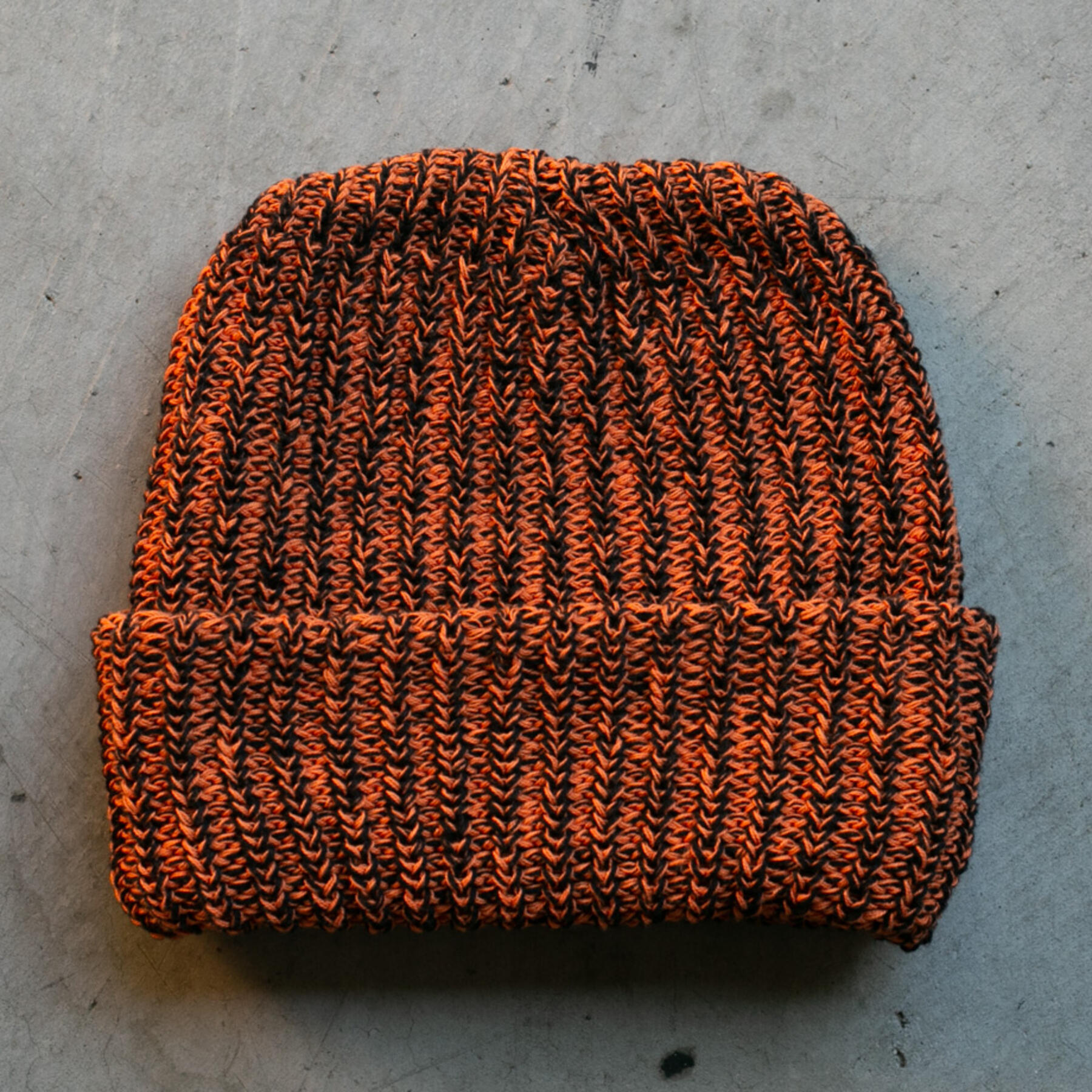 gustin american knit beanie - blackxorange