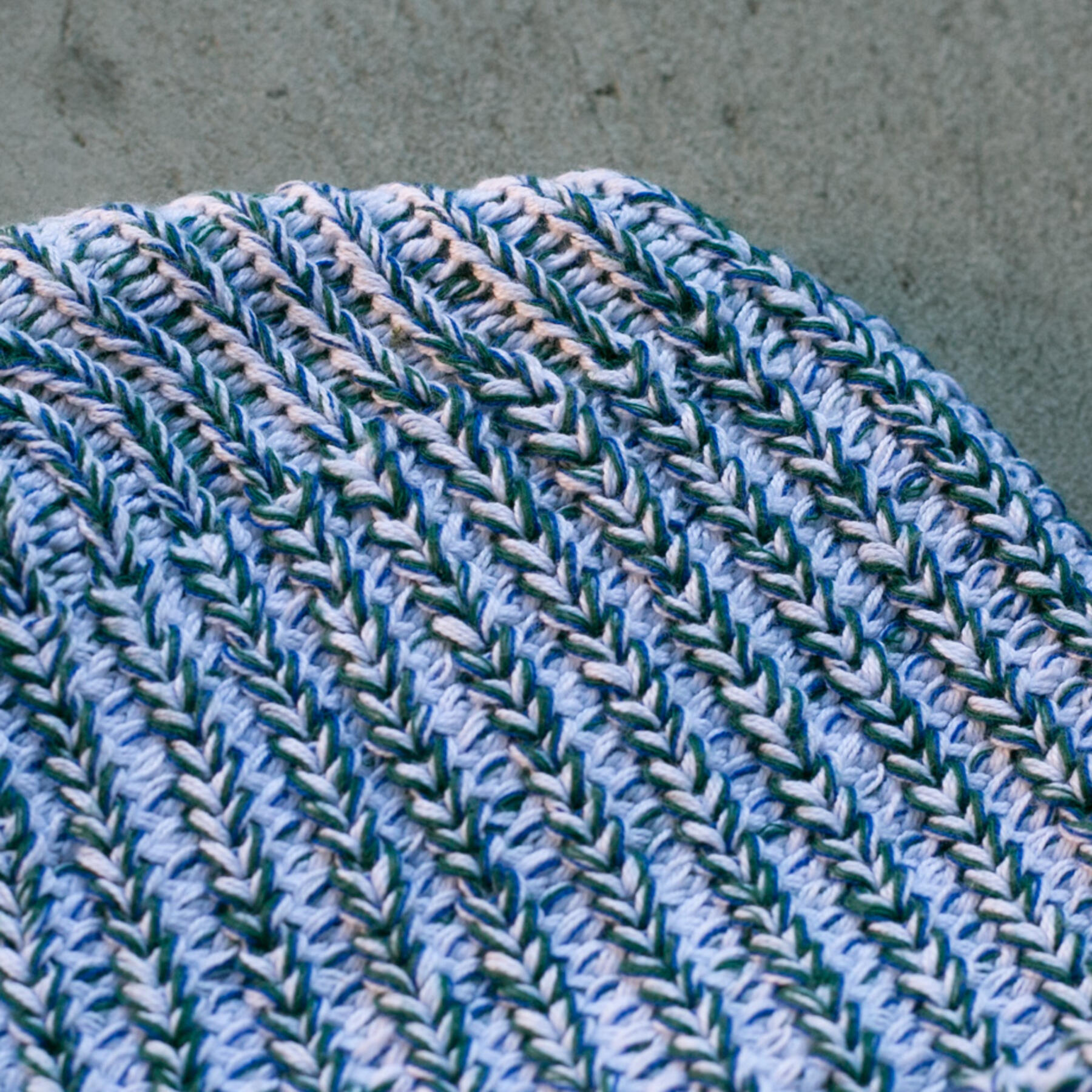 gustin american knit beanie - whitexbluexgreen