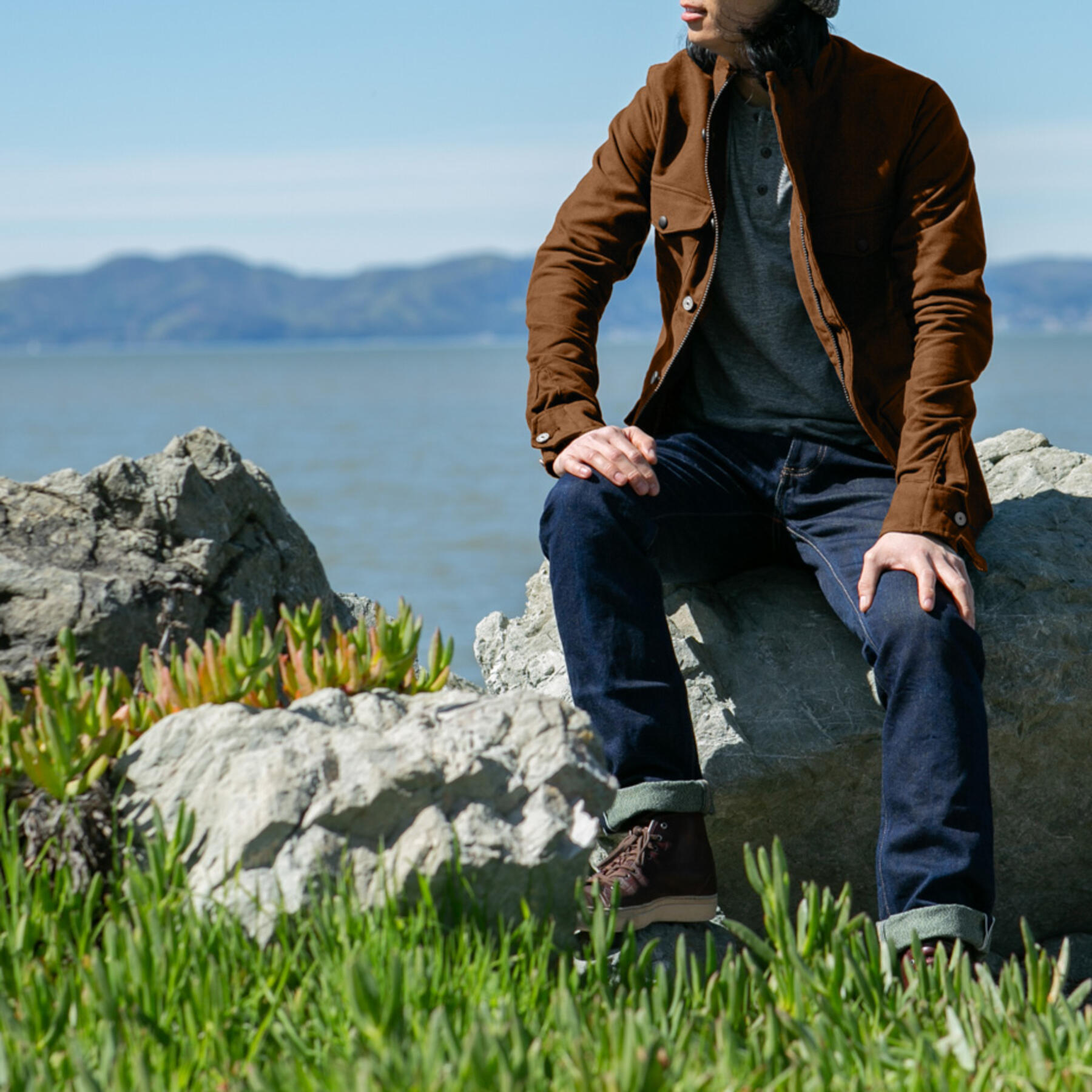 gustin moleskin field jacket - dark camel