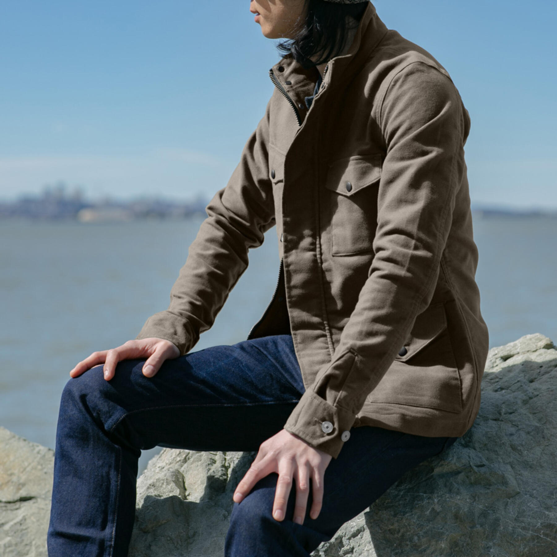gustin moleskin field jacket - warm grey