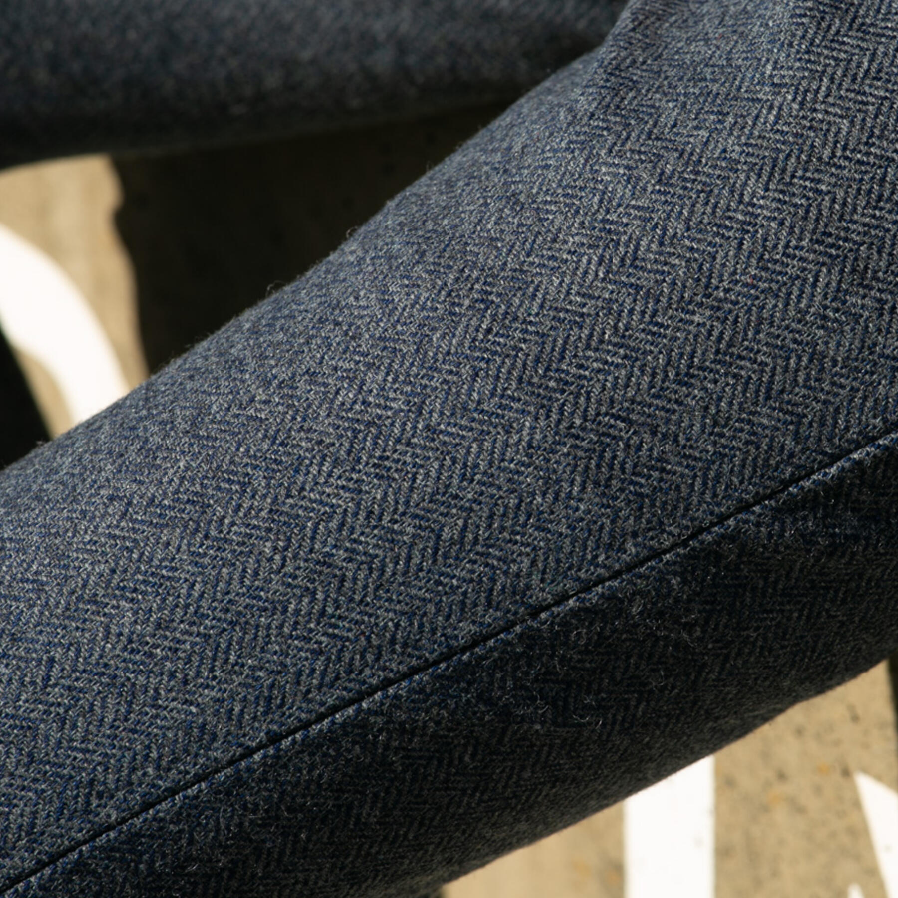 gustin #64 indigo wool herringbone 5 pocket - postal blue