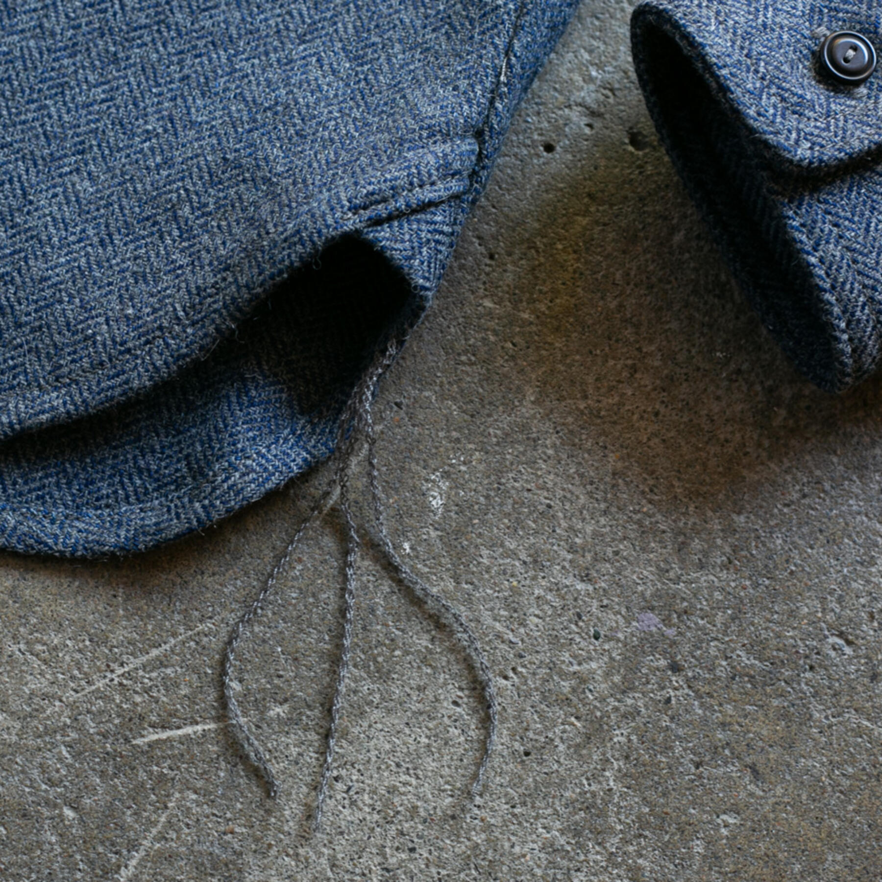 gustin #62 postal blue indigo wool herringbone workshirt
