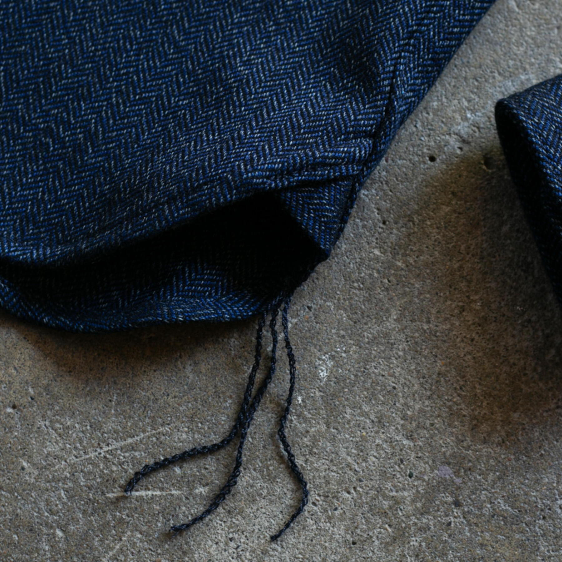 gustin #61 dark heather indigo wool herringbone workshirt