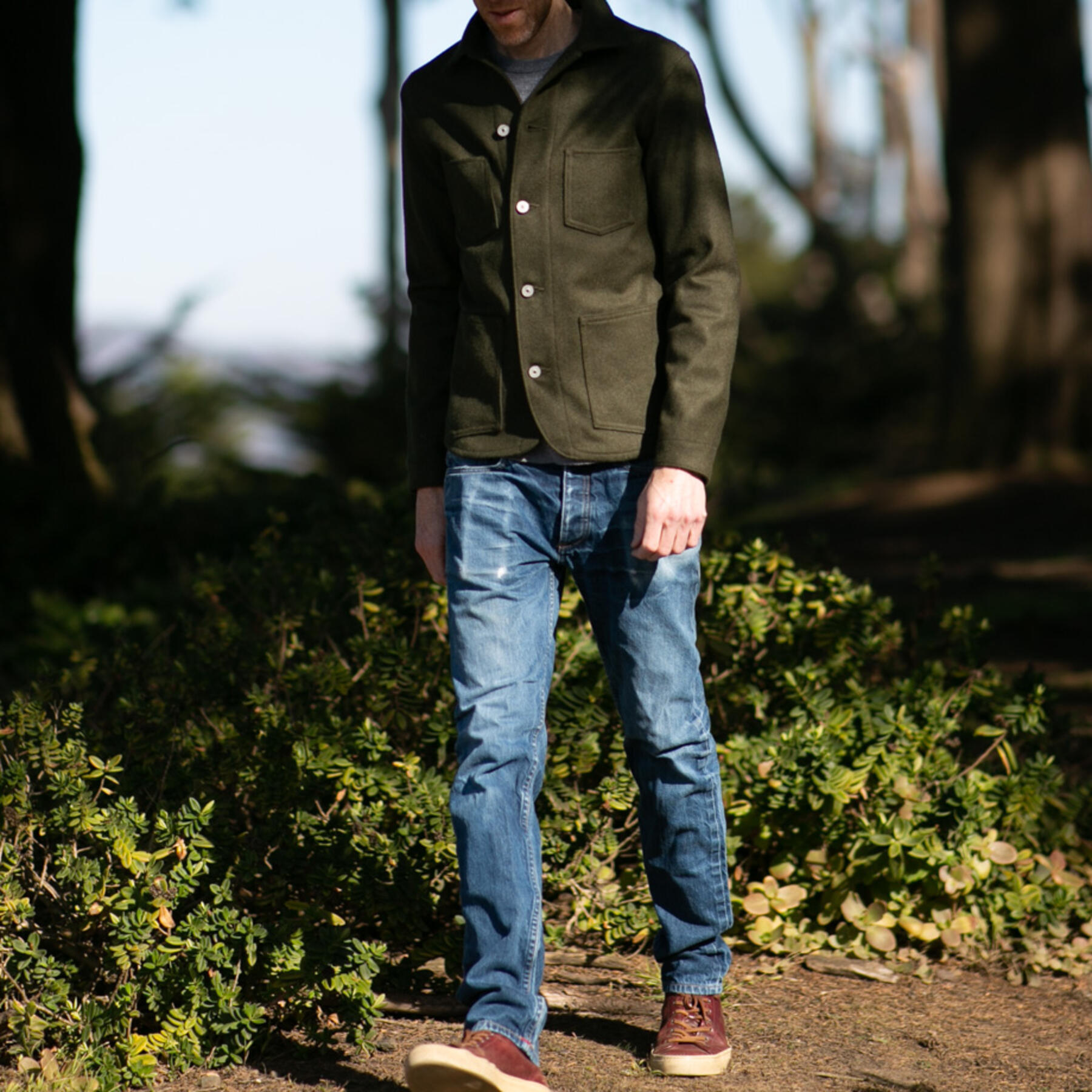 gustin #9 engineer jacket - big wool olive