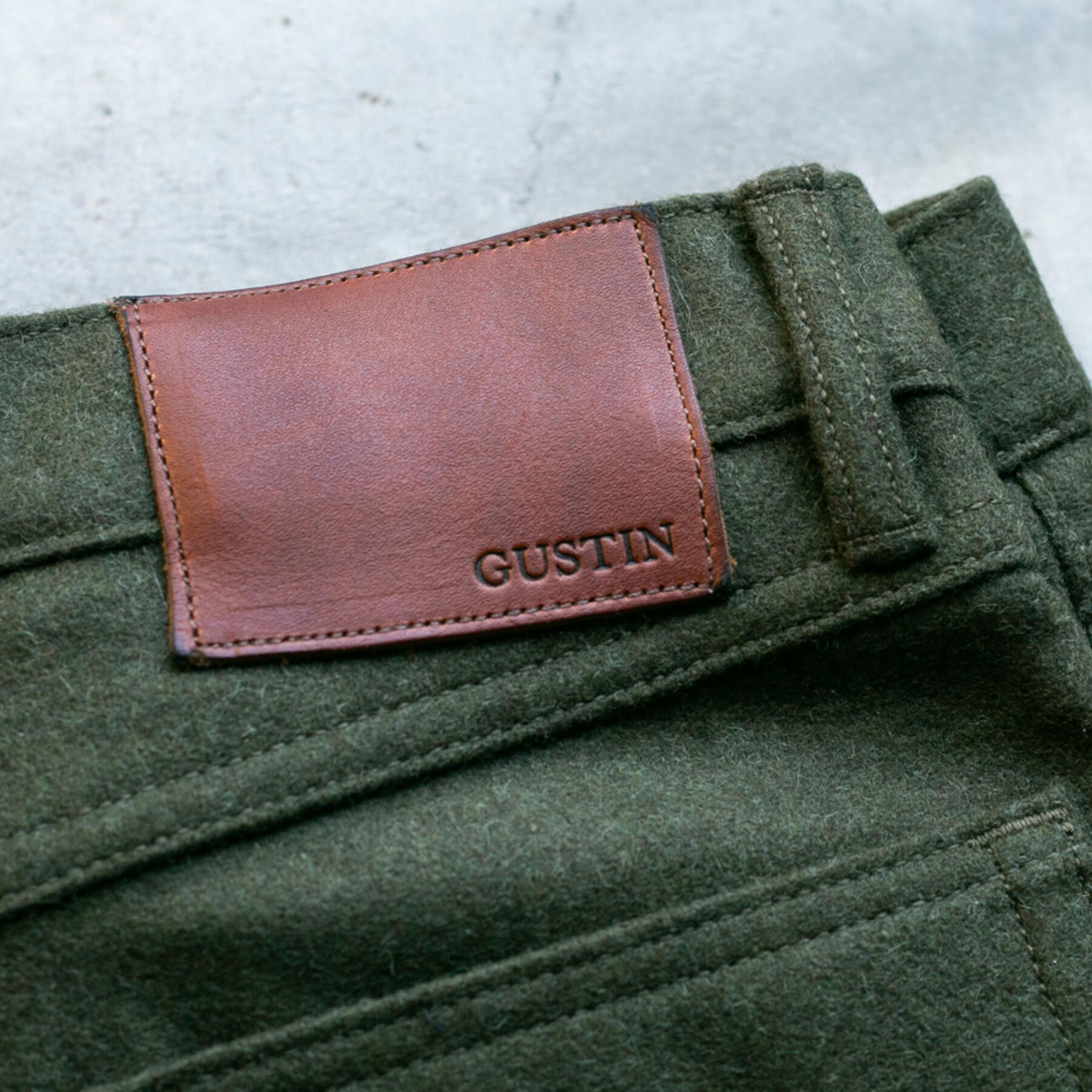 gustin #67 big wool 5 pocket - olive