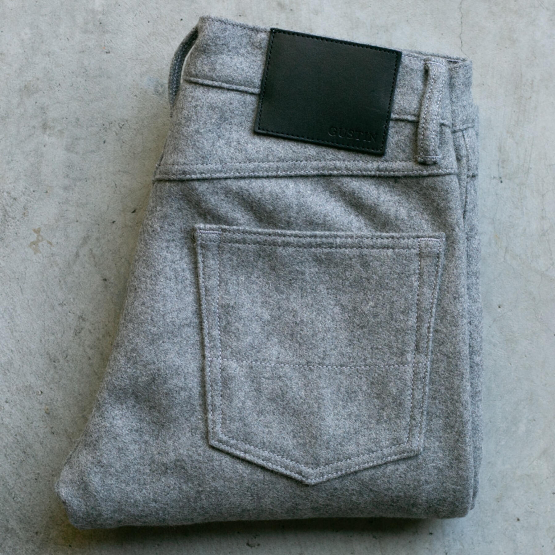 gustin #66 big wool 5 pocket - heather grey