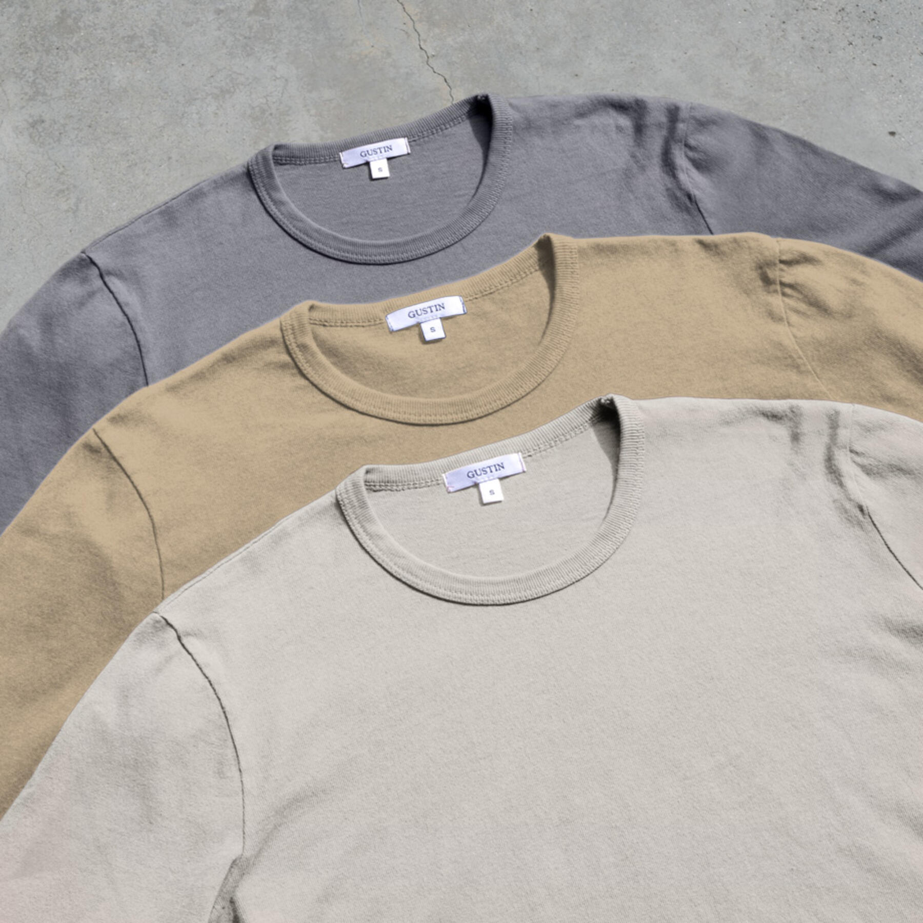 gustin long sleeve heavyweight t-shirt 3 pack desert shades