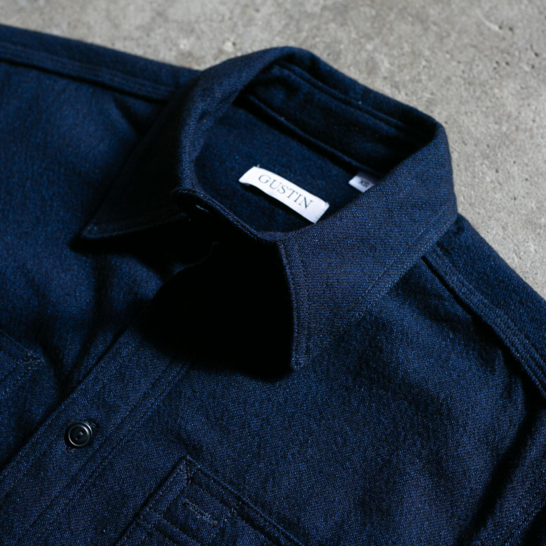 gustin #65 ultrasoft indigo wool workshirt