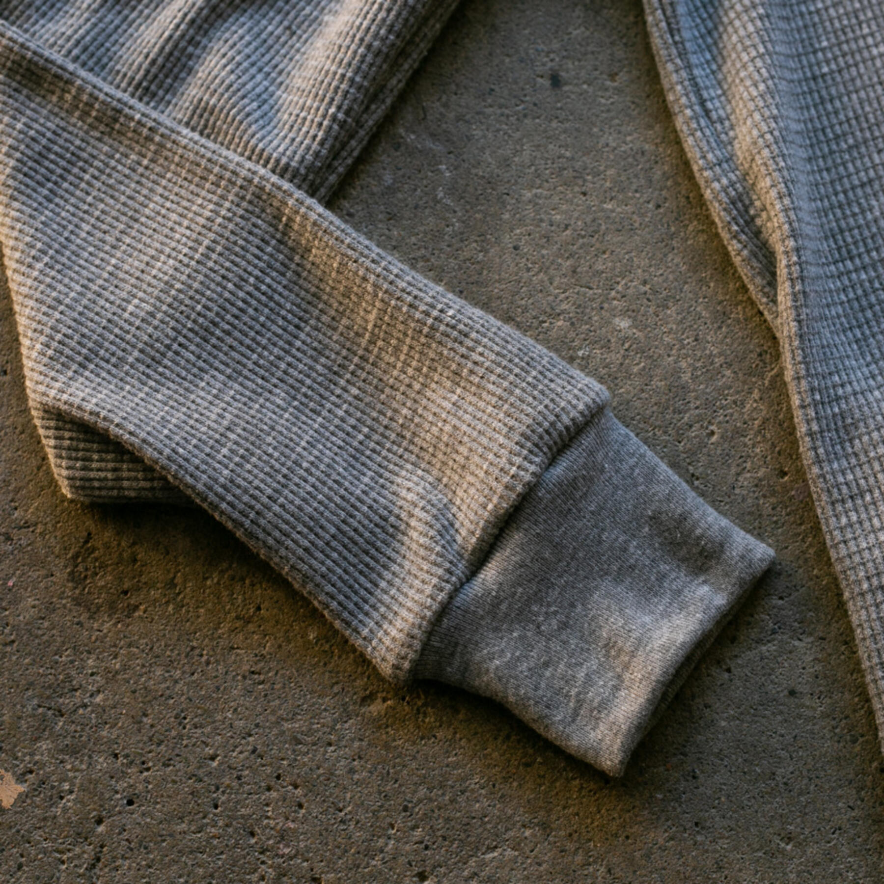 gustin waffle zip hoodie - heather grey