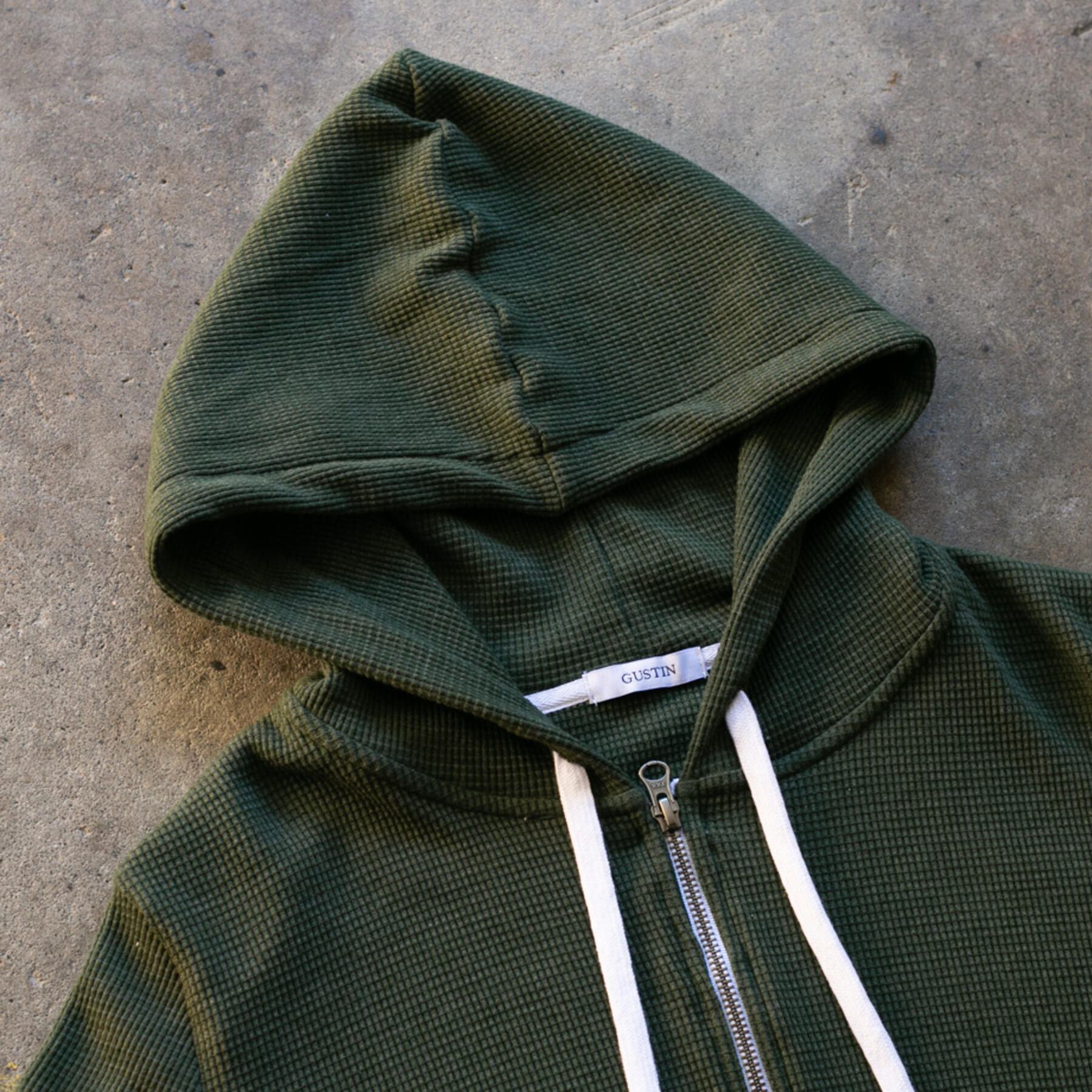 gustin waffle zip hoodie 2 pack - heather grey, dark olive