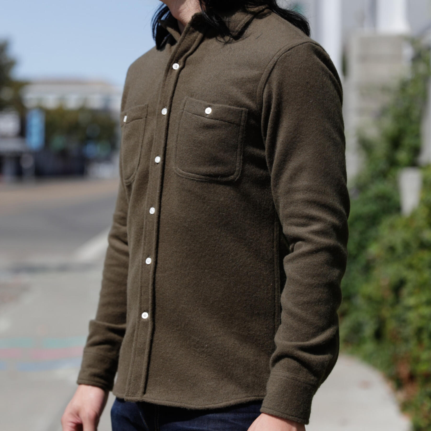 gustin #803 the wool flannel - olive