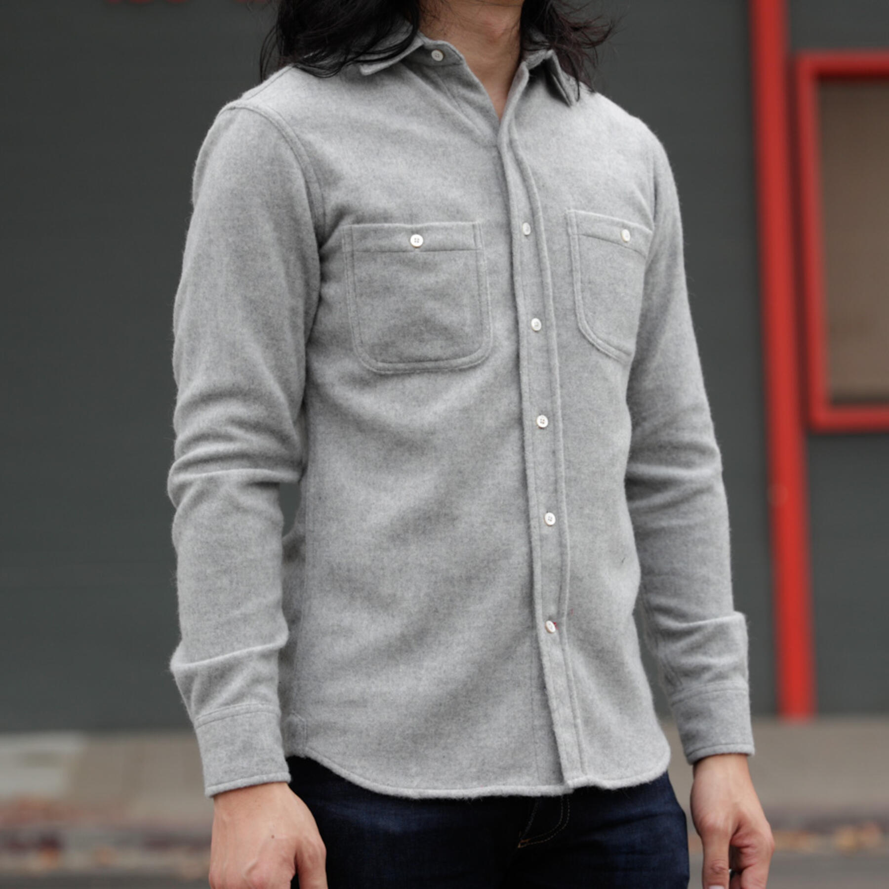 gustin #804 the wool flannel - heather grey