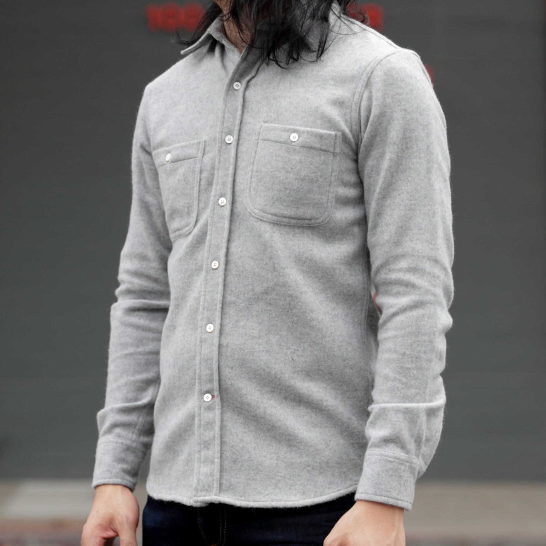 gustin #804 the wool flannel - heather grey