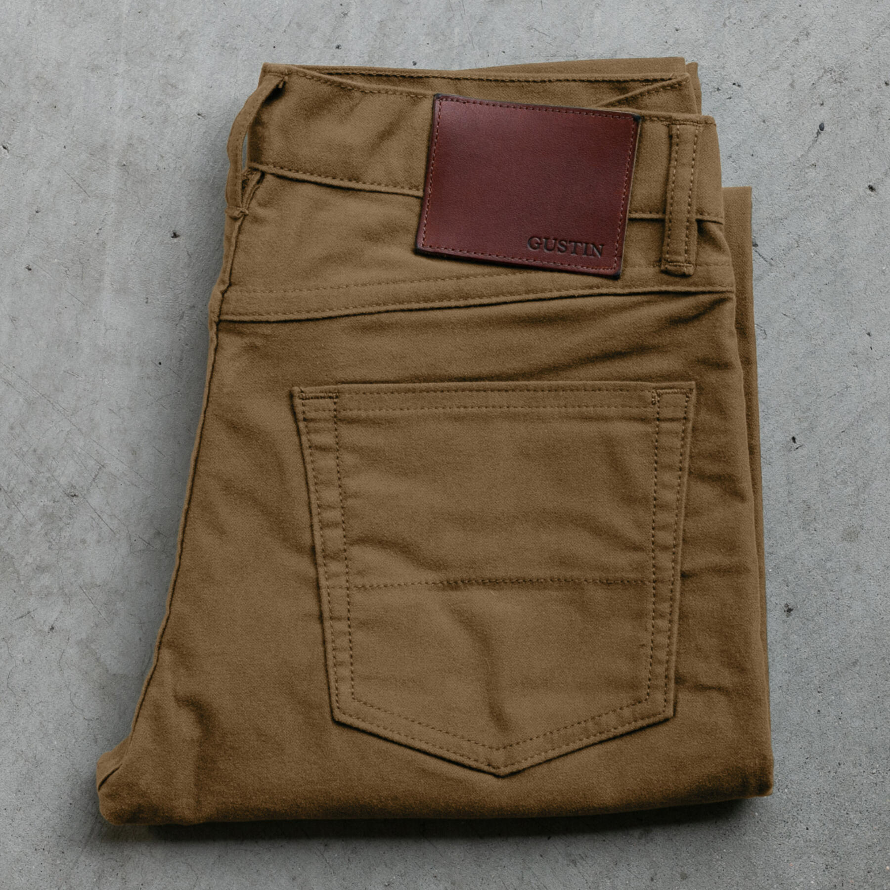 gustin #72 moleskin stretch 5 pocket - gold khaki