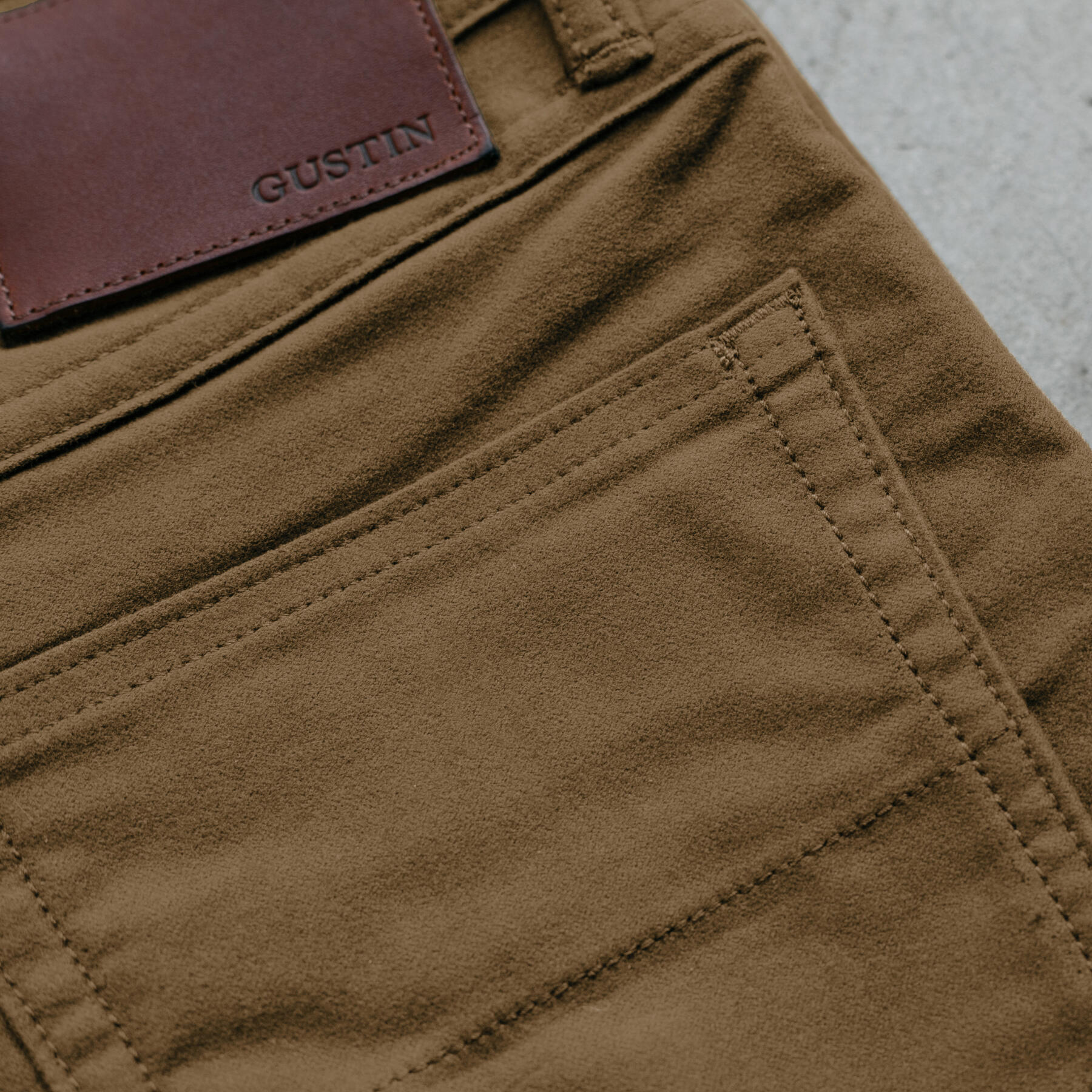 gustin #72 moleskin stretch 5 pocket - gold khaki