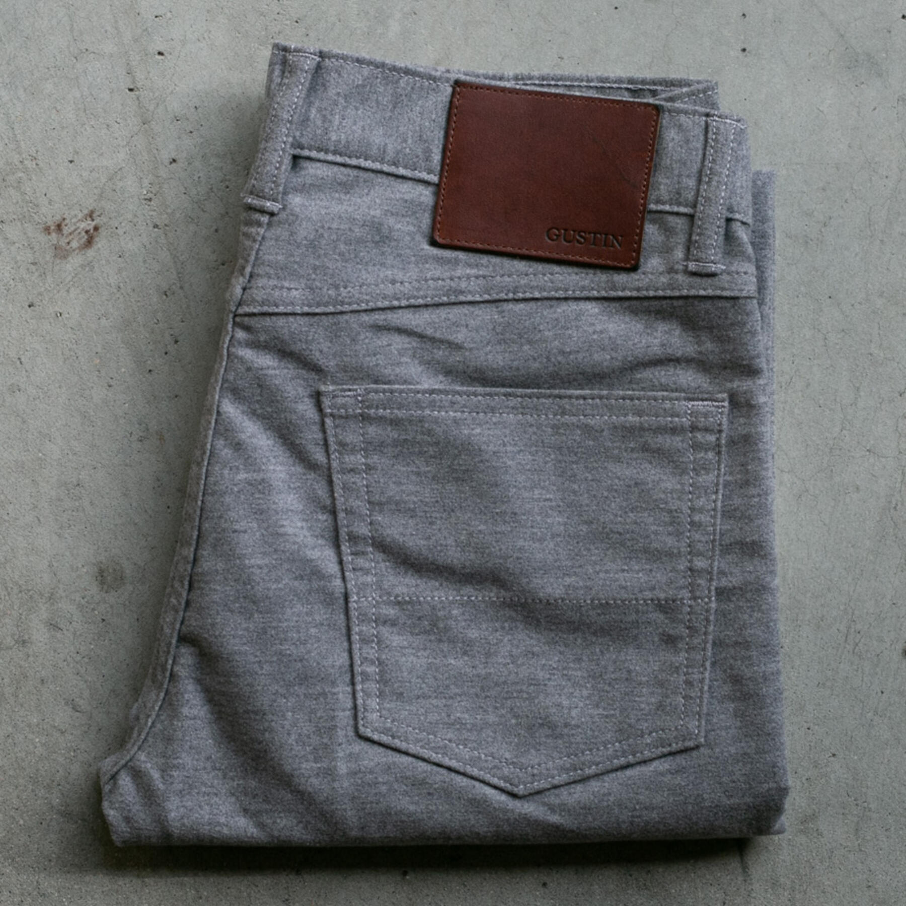 gustin #71 moleskin stretch 5 pocket - heather grey