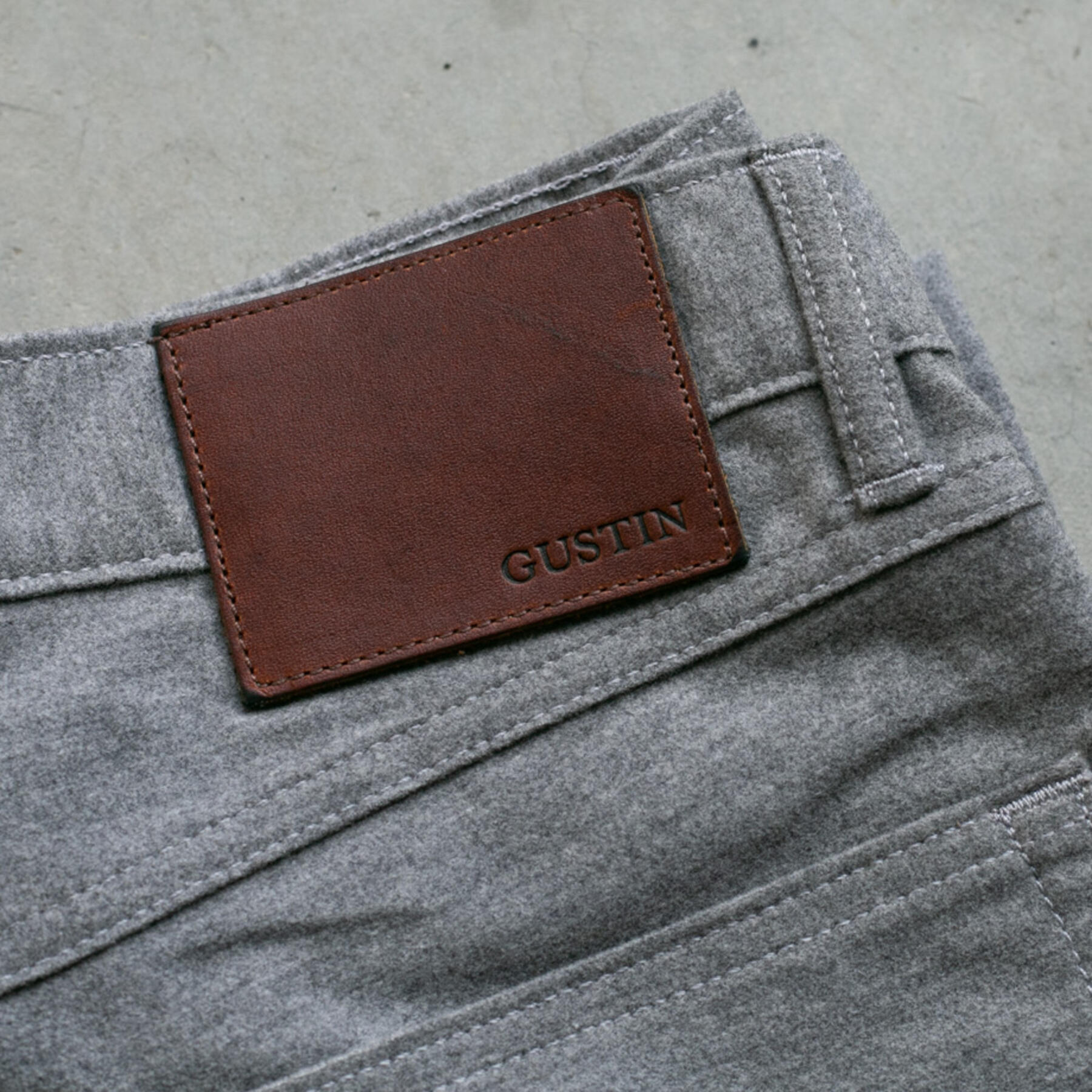 gustin #71 moleskin stretch 5 pocket - heather grey