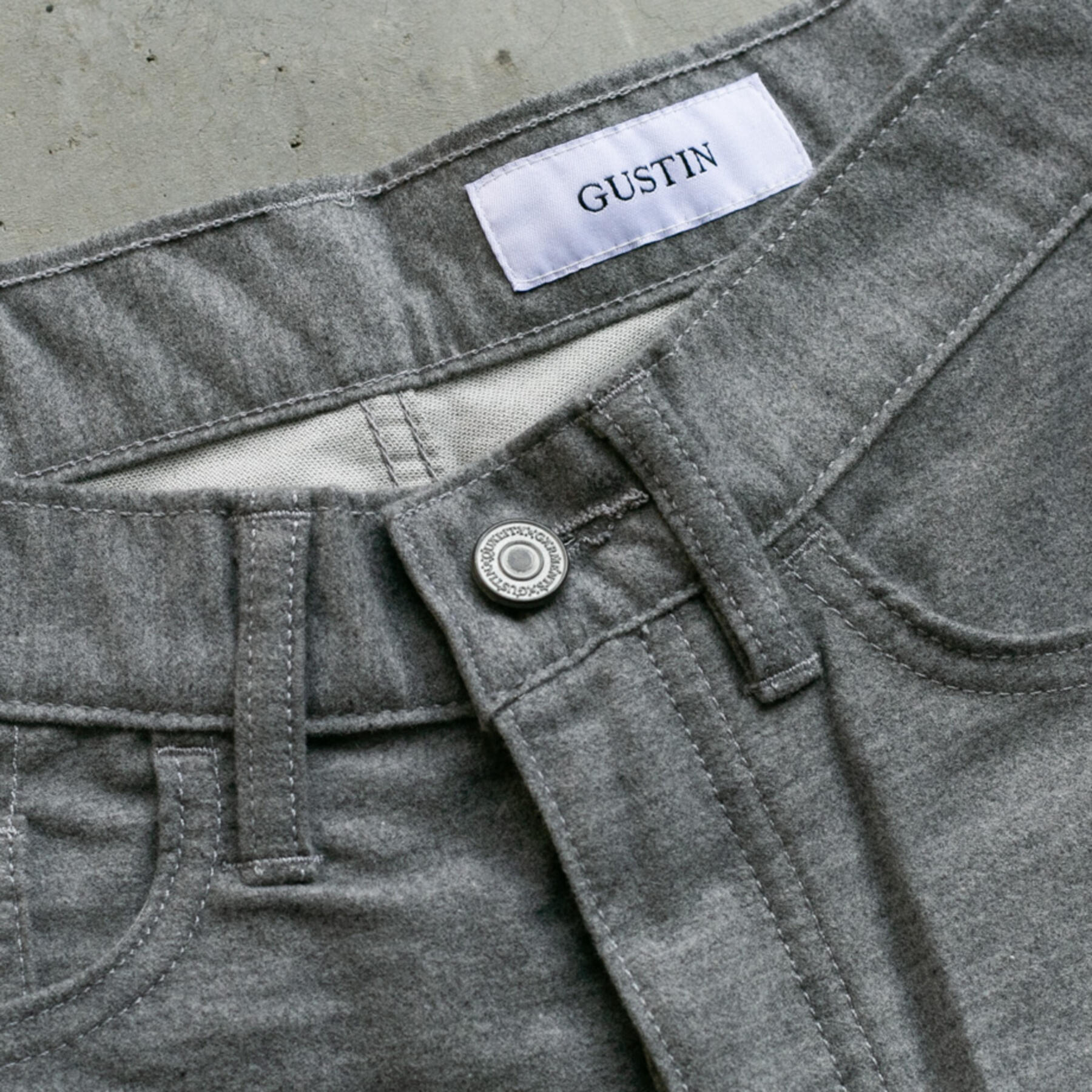 gustin #71 moleskin stretch 5 pocket - heather grey