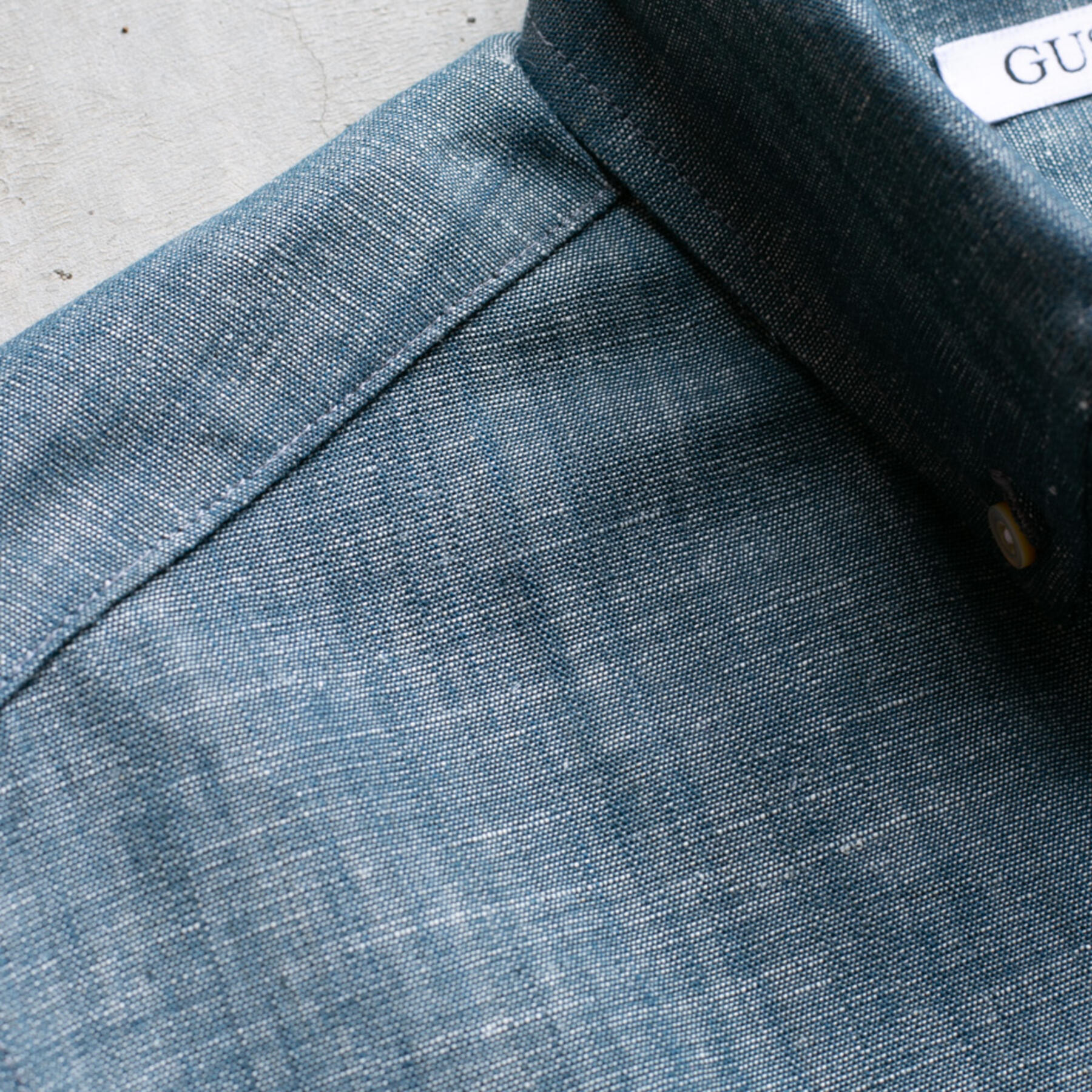 gustin #721 plant dye indigo hemp selvedge chambray