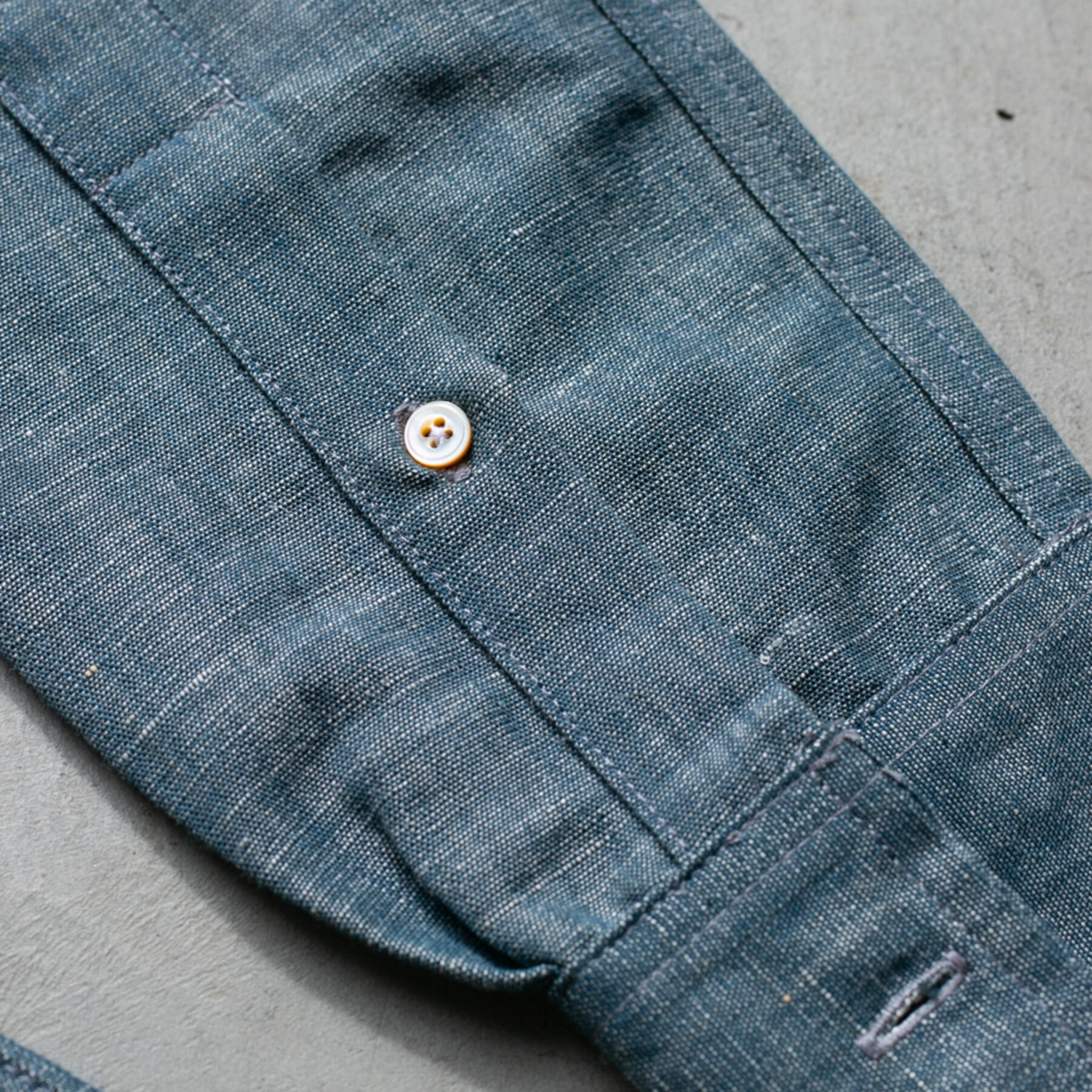 gustin #721 plant dye indigo hemp selvedge chambray