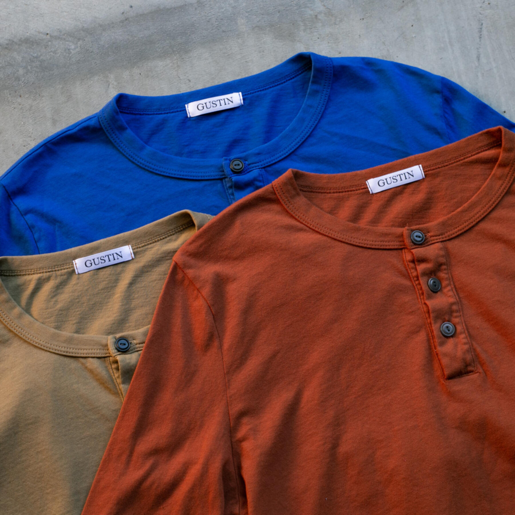 gustin henley 3 pack (burnt orange, gold khaki, royal)