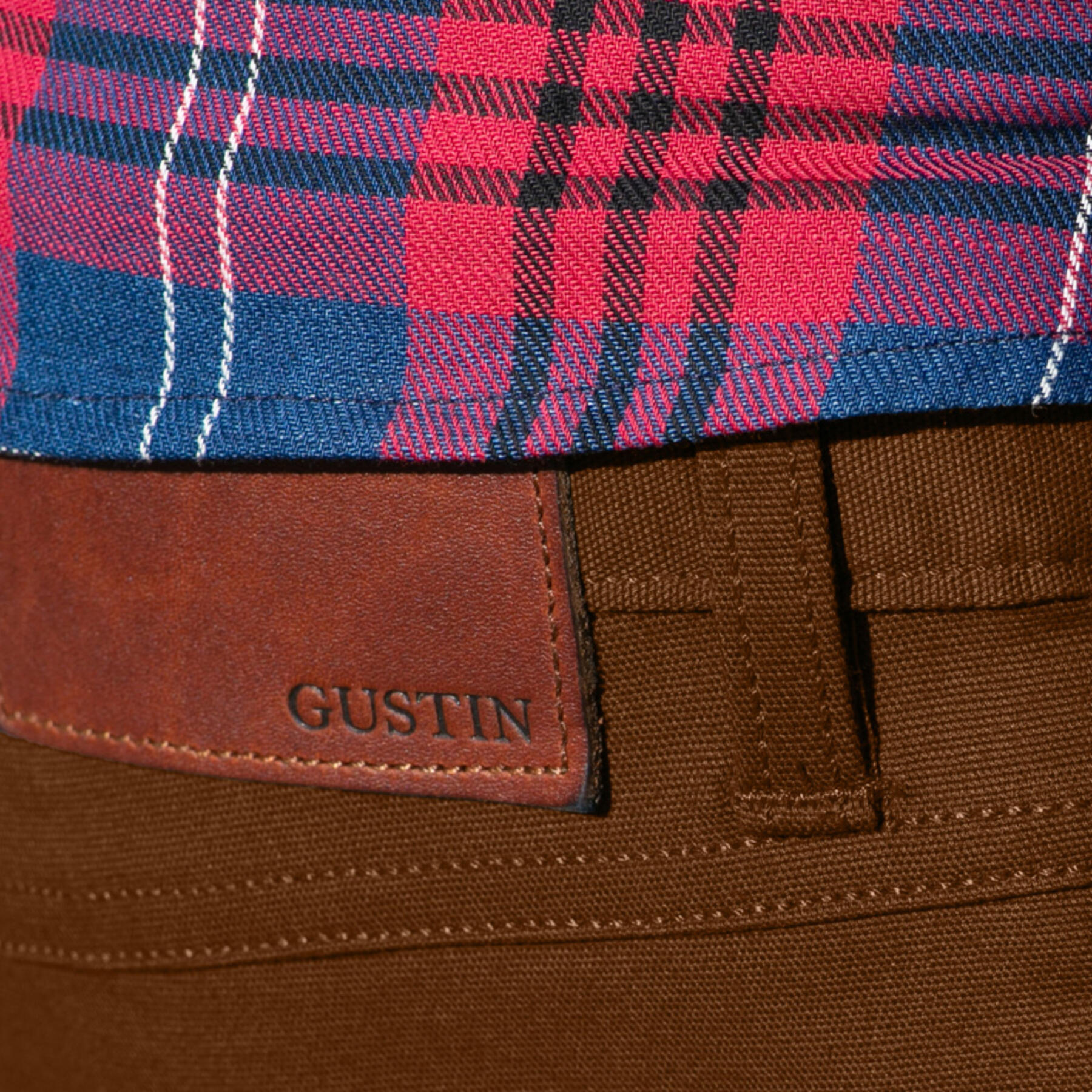 gustin #77 japan stretch canvas 5 pocket - pecan