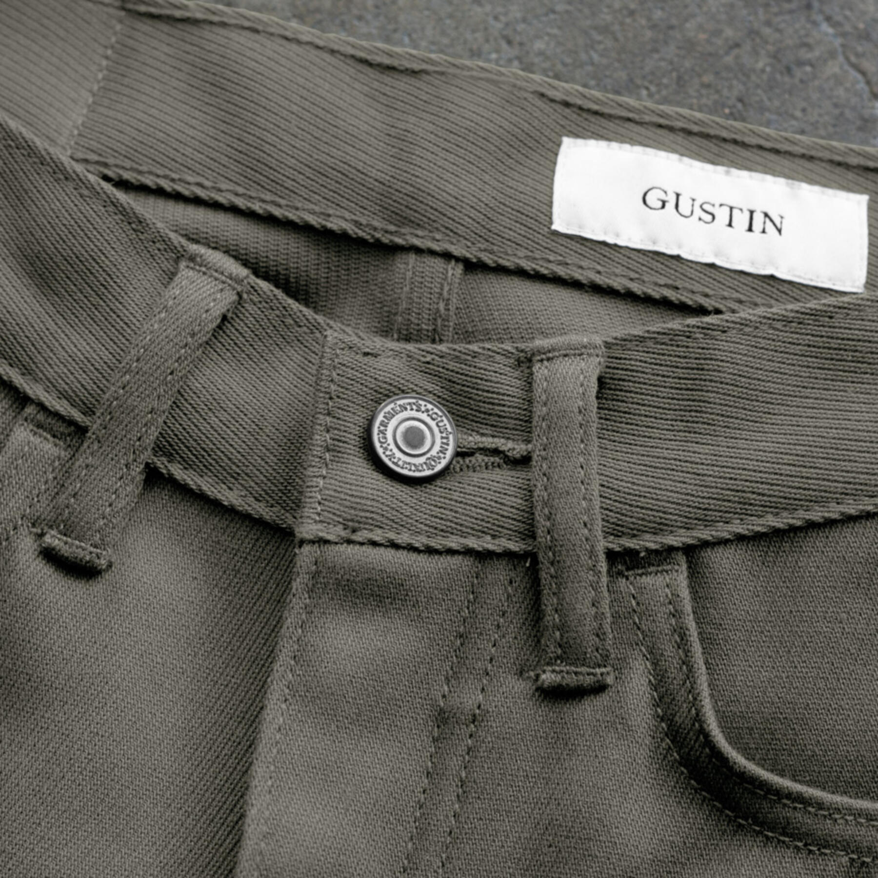 gustin #80 military whipcord 5 pocket - khaki