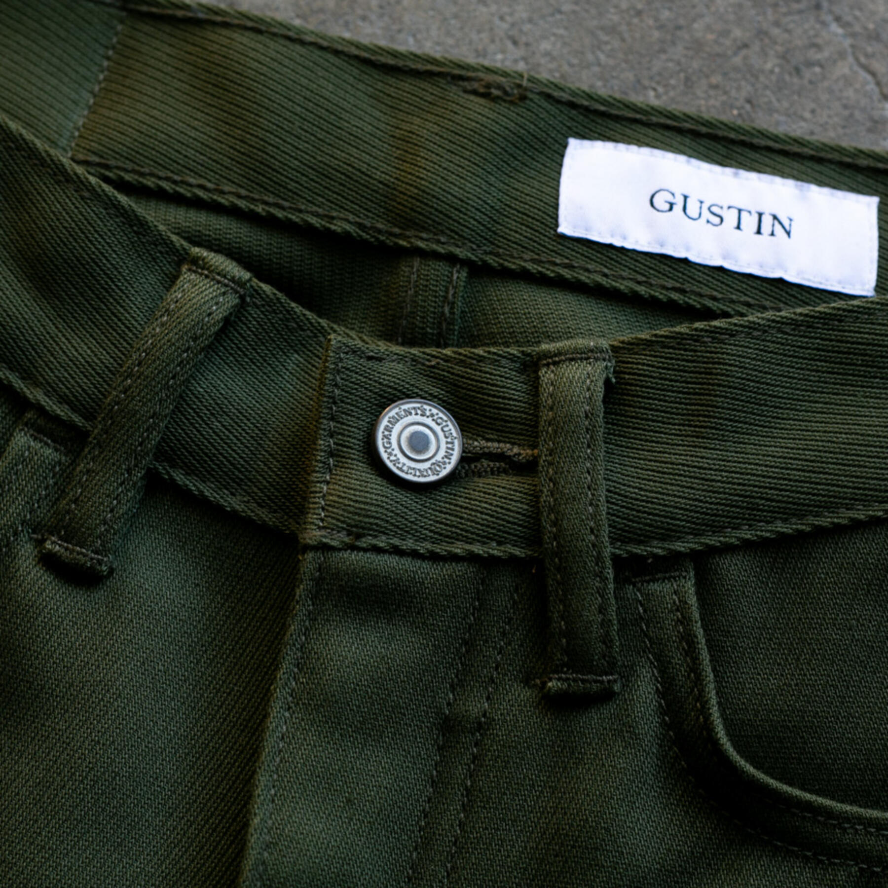 gustin #79 military whipcord 5 pocket - olive