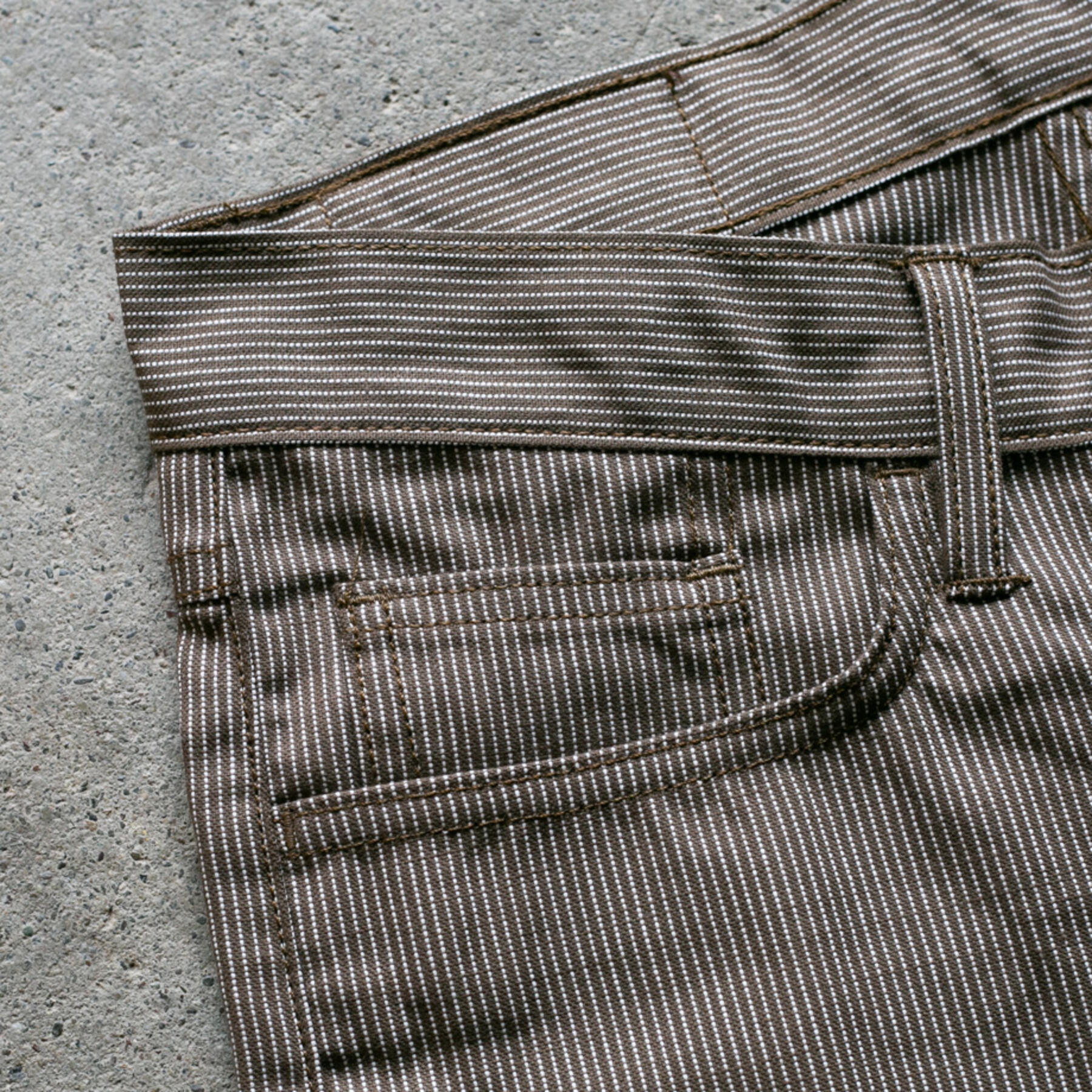 gustin #82 vintage ticking stripe 5 pocket - brown olive