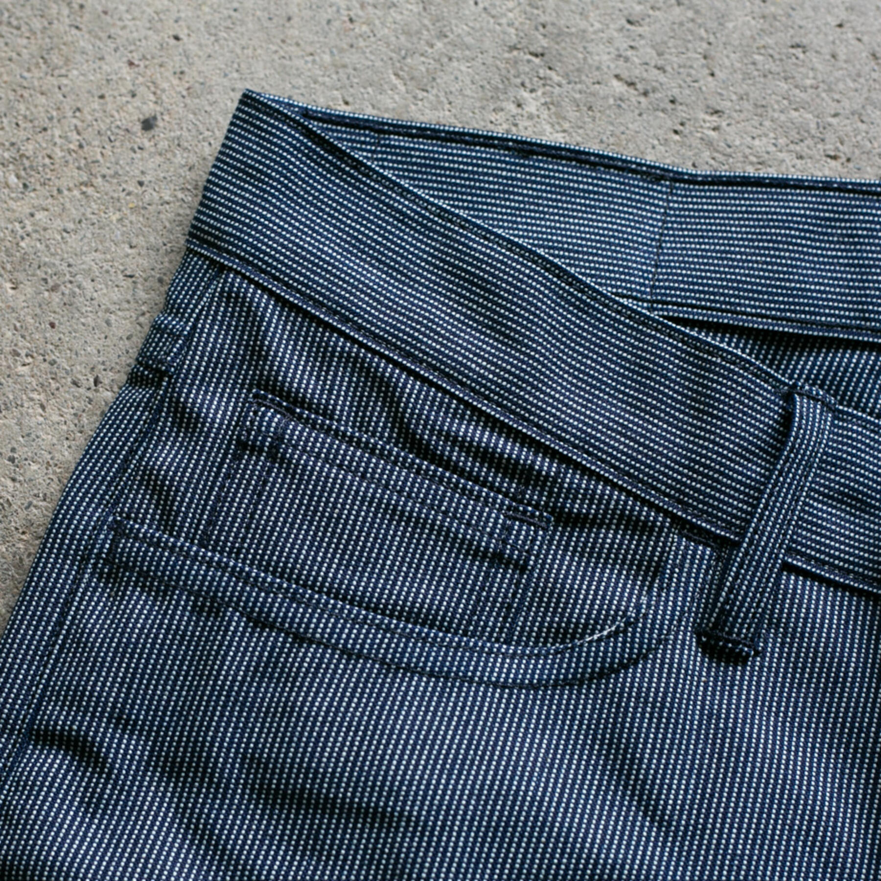 gustin #83 vintage ticking stripe 5 pocket - indigo