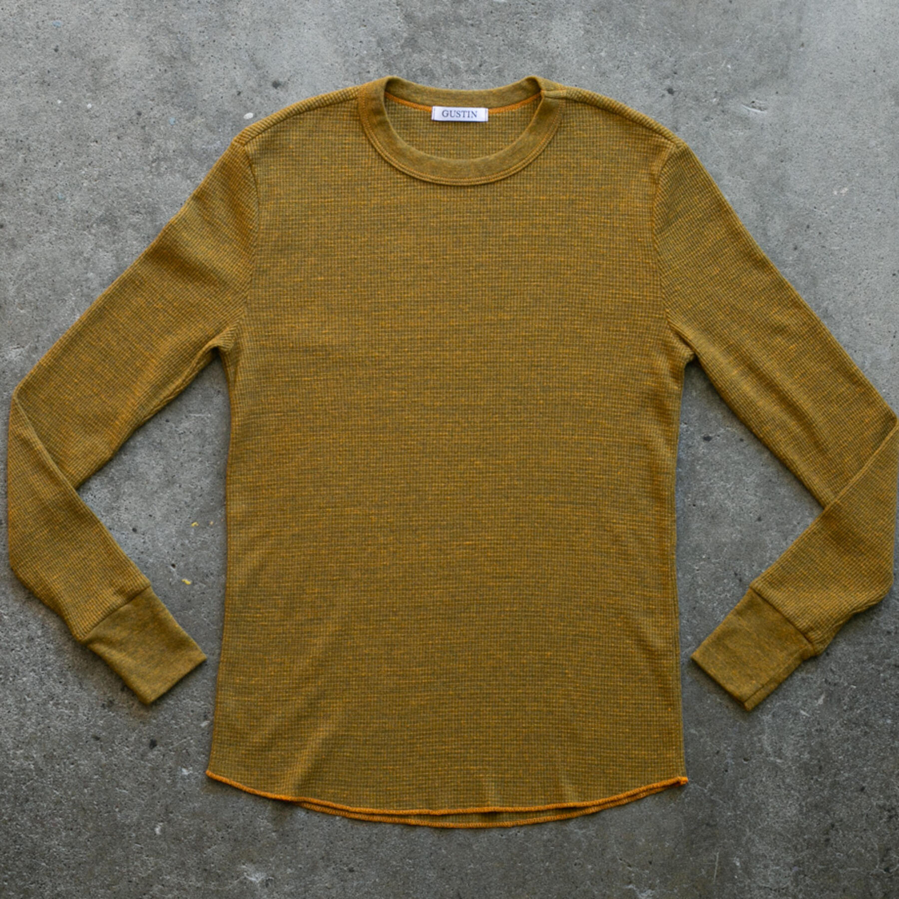 gustin waffle crewneck 3 pack (saffron, black, blue-green)