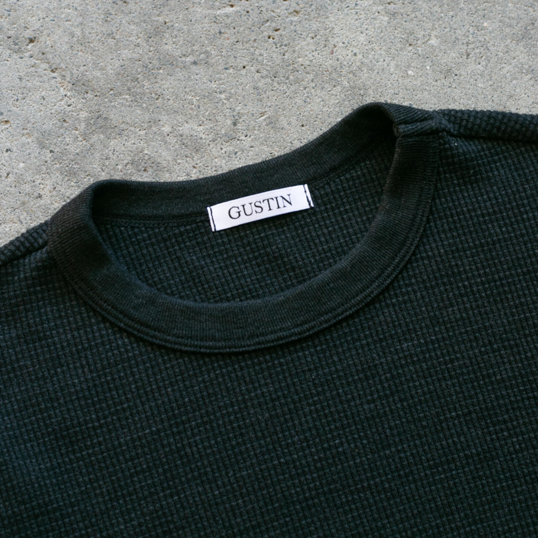 gustin waffle crewneck 3 pack (saffron, black, blue-green)
