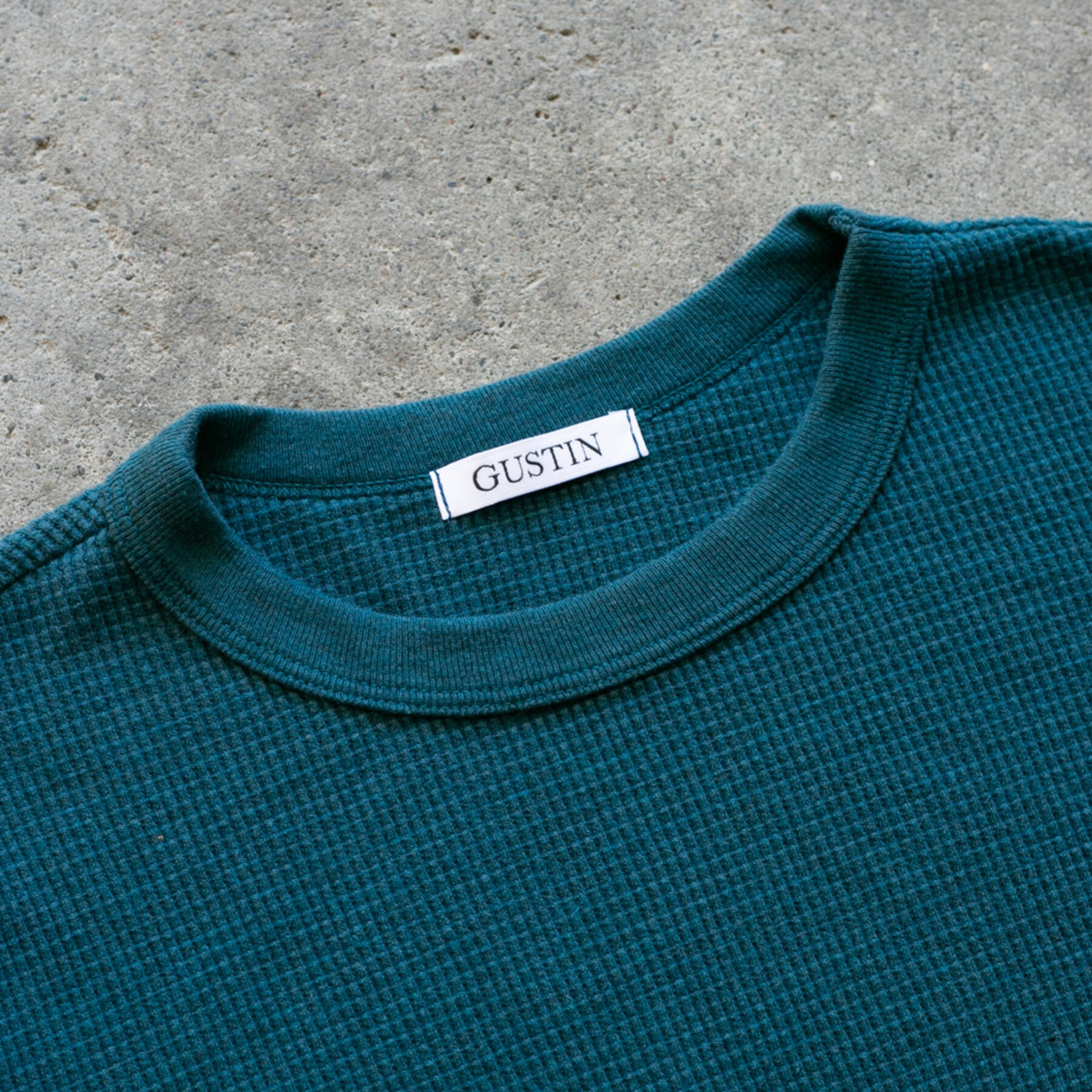 gustin waffle crewneck 3 pack (saffron, black, blue-green)