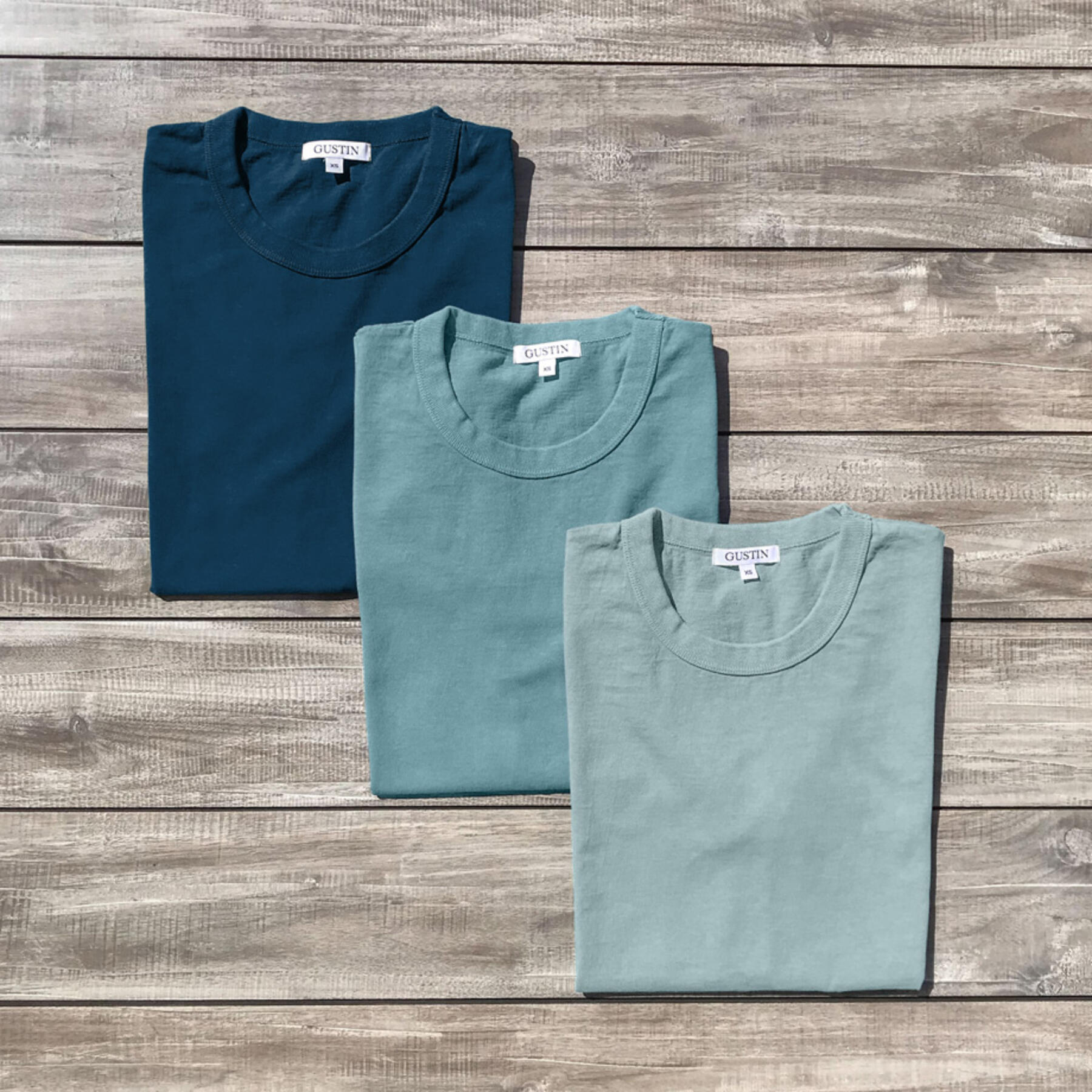 gustin heavyweight t-shirt 3 pack ocean collection