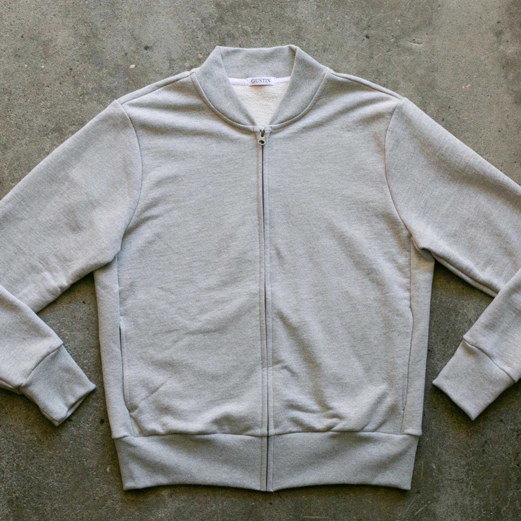 gustin french terry bomber - heather grey