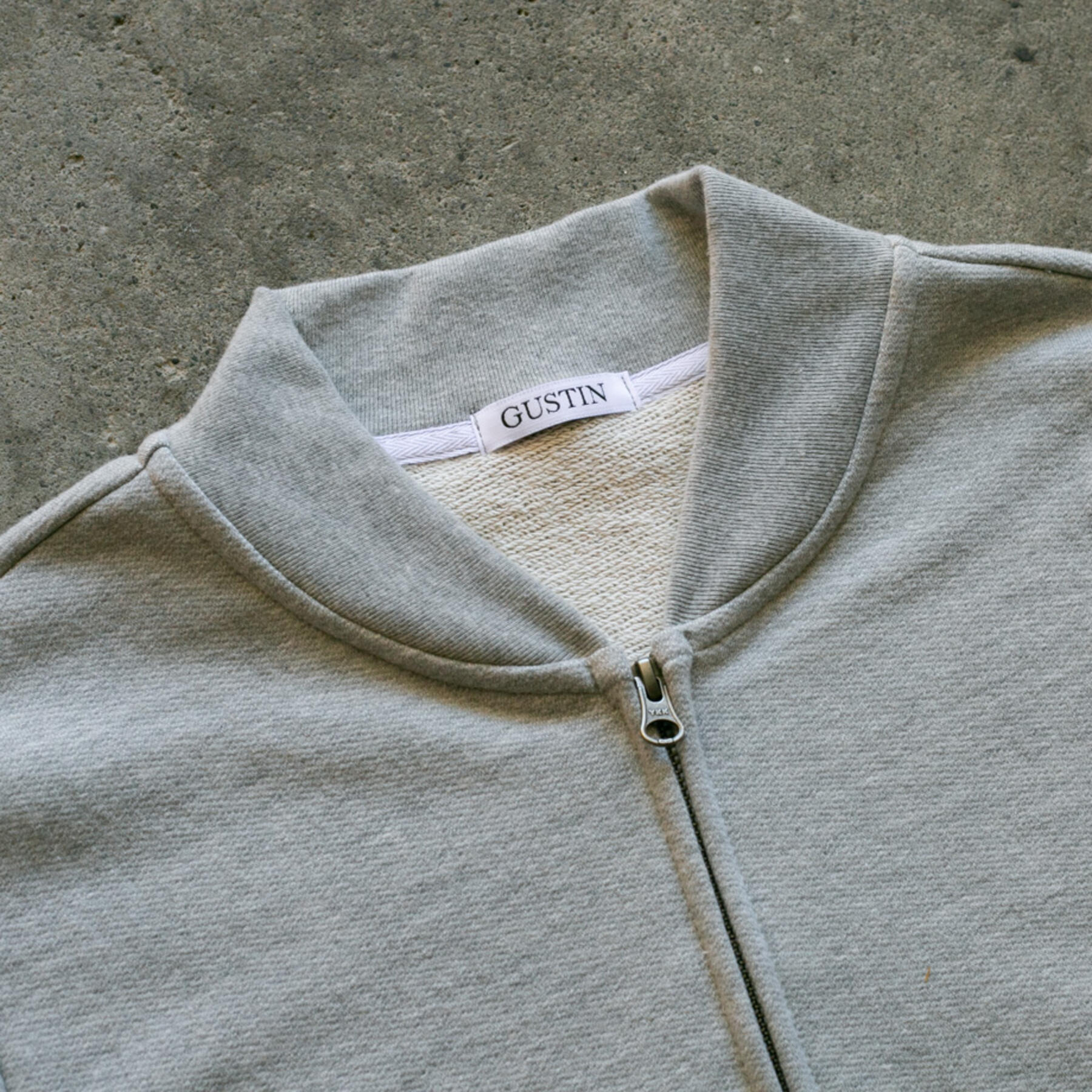 gustin french terry bomber - heather grey