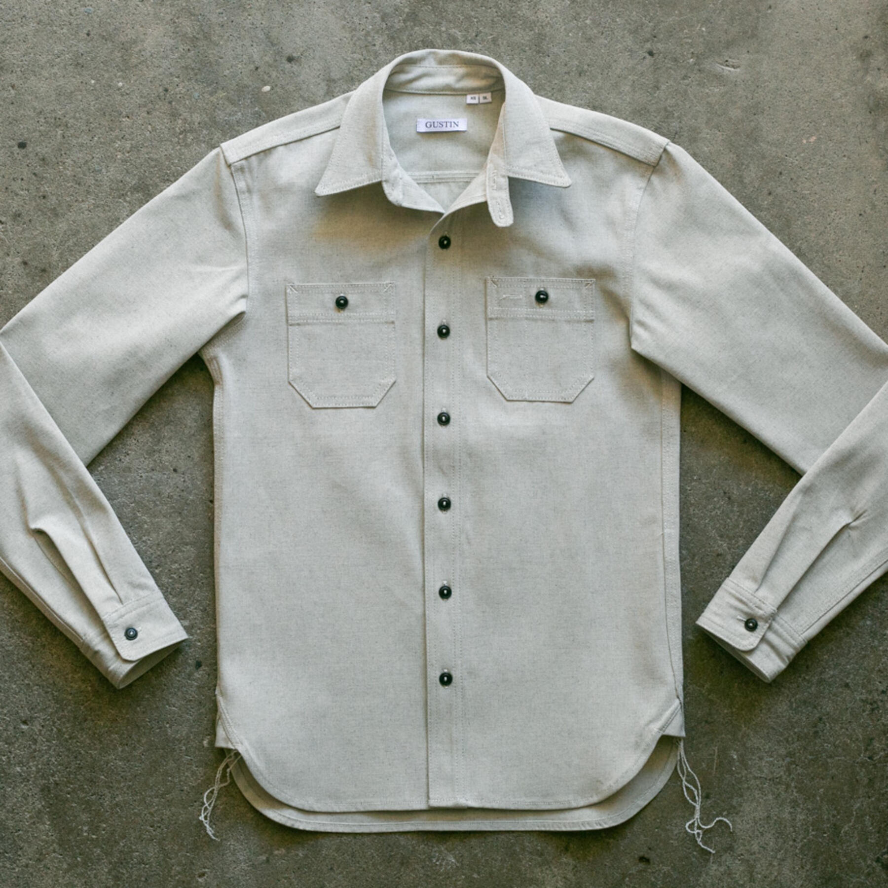 gustin #25 cone salt and pepper canvas workshirt