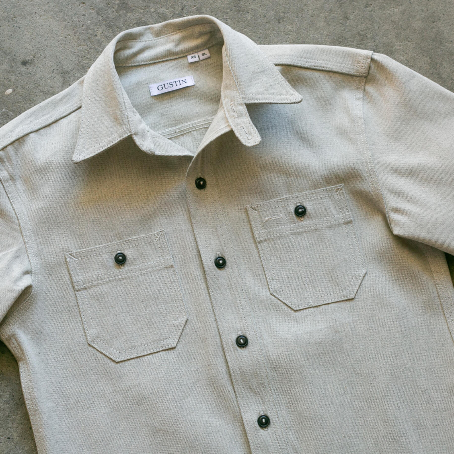 gustin #25 cone salt and pepper canvas workshirt