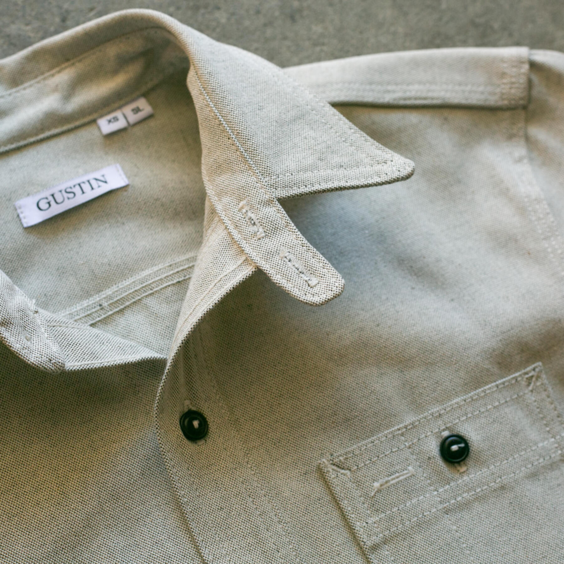 gustin #25 cone salt and pepper canvas workshirt