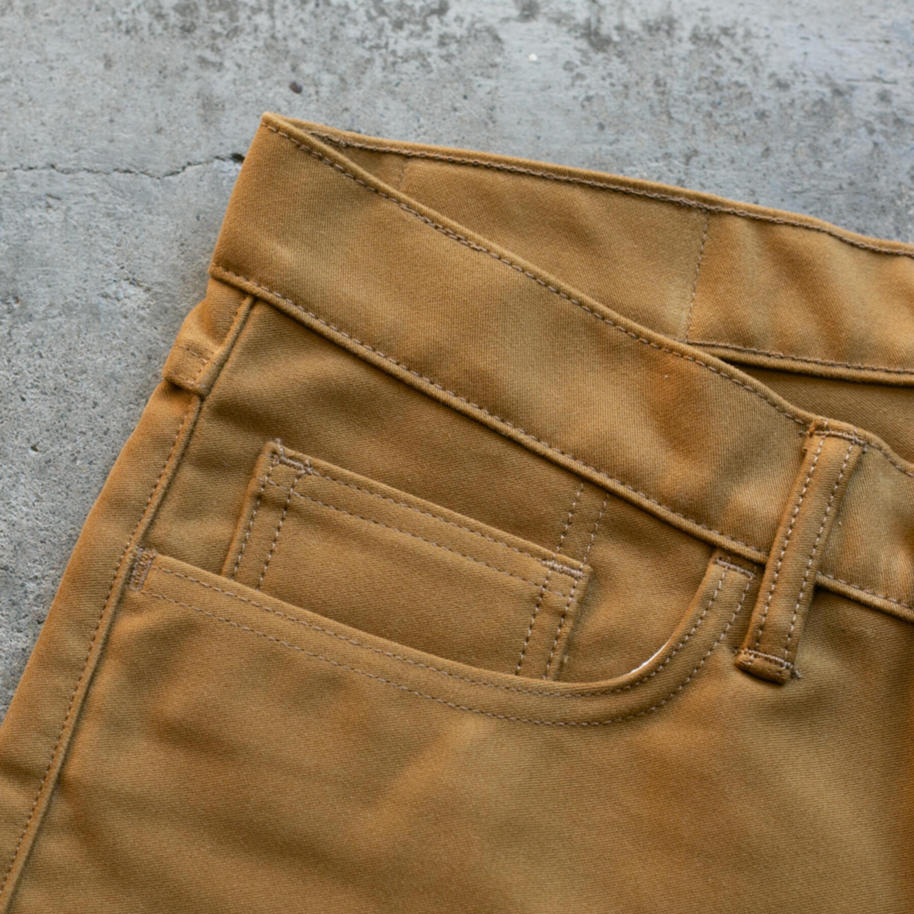 gustin #87 japan heavy moleskin 5 pocket - gold camel
