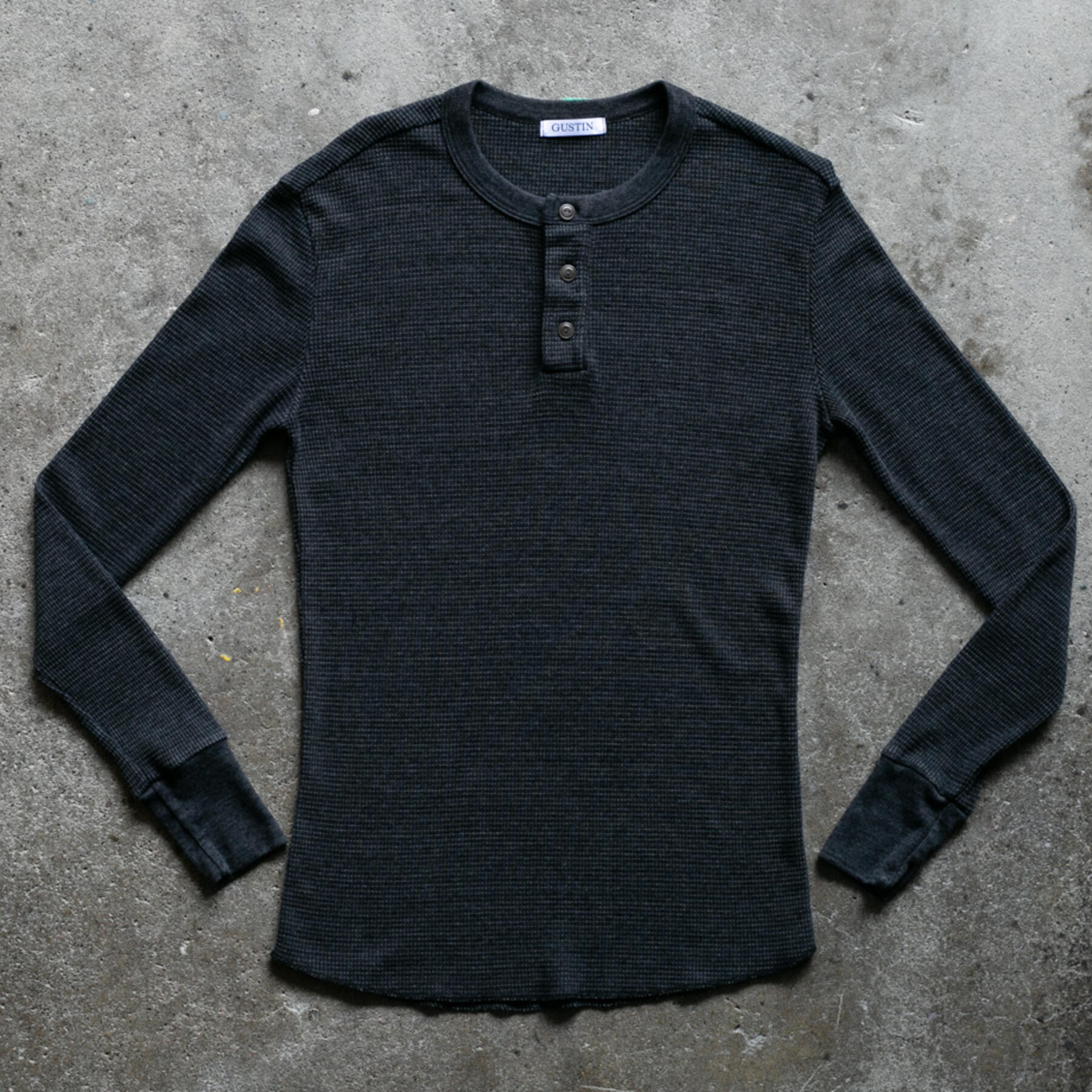 gustin waffle henley 3 pack (oxblood, charcoal, olive drab)