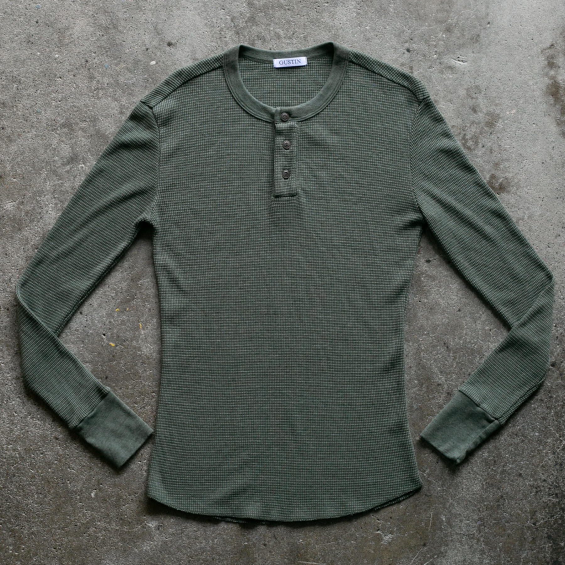 gustin waffle henley 3 pack (oxblood, charcoal, olive drab)