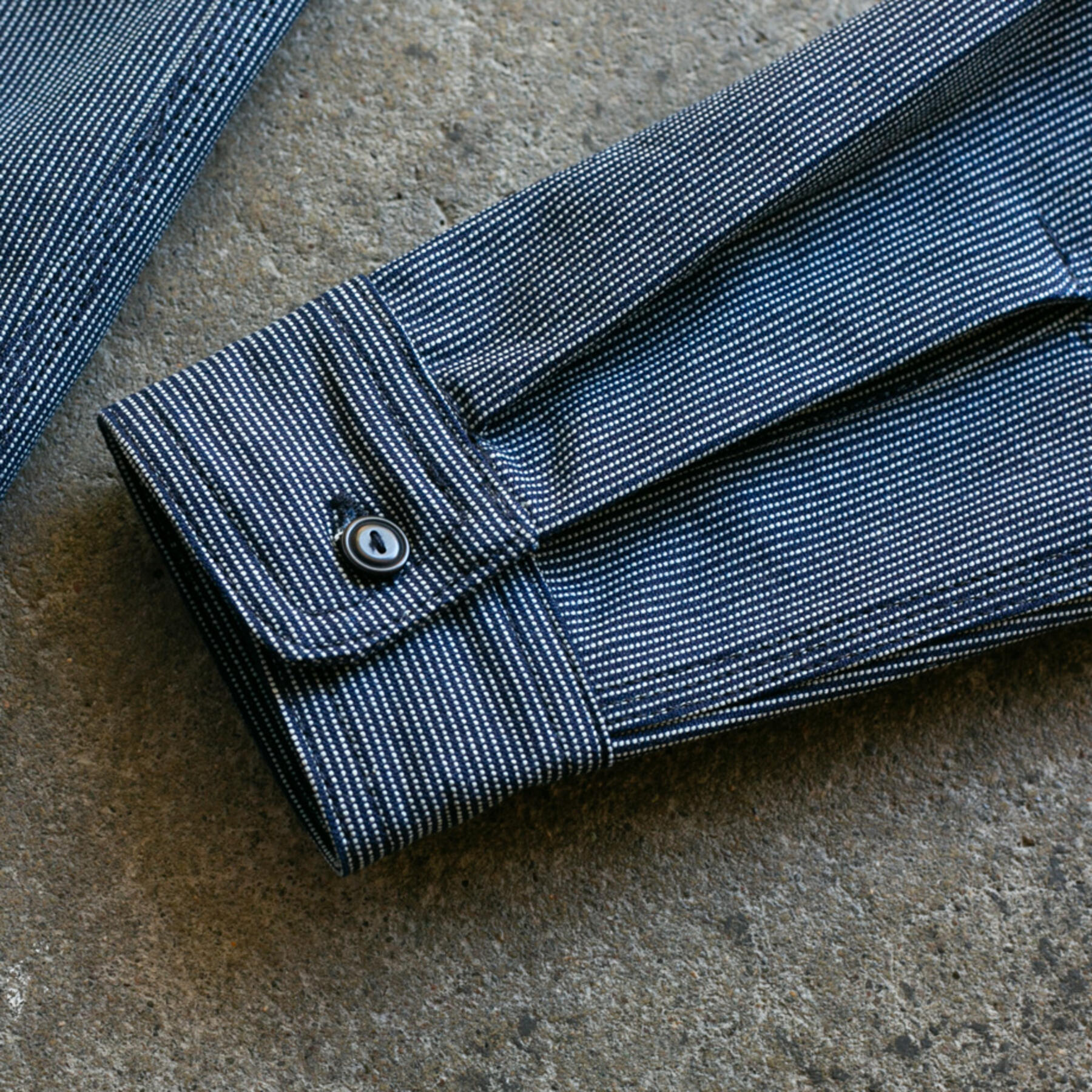 gustin #78 vintage ticking stripe workshirt - indigo