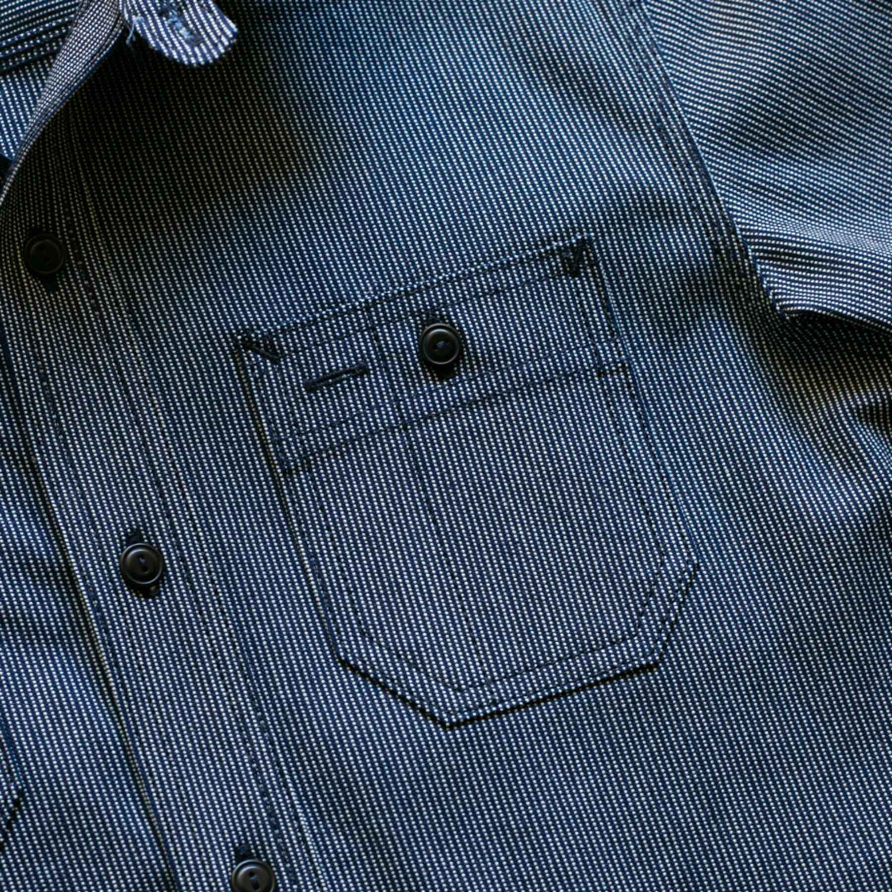 gustin #78 vintage ticking stripe workshirt - indigo