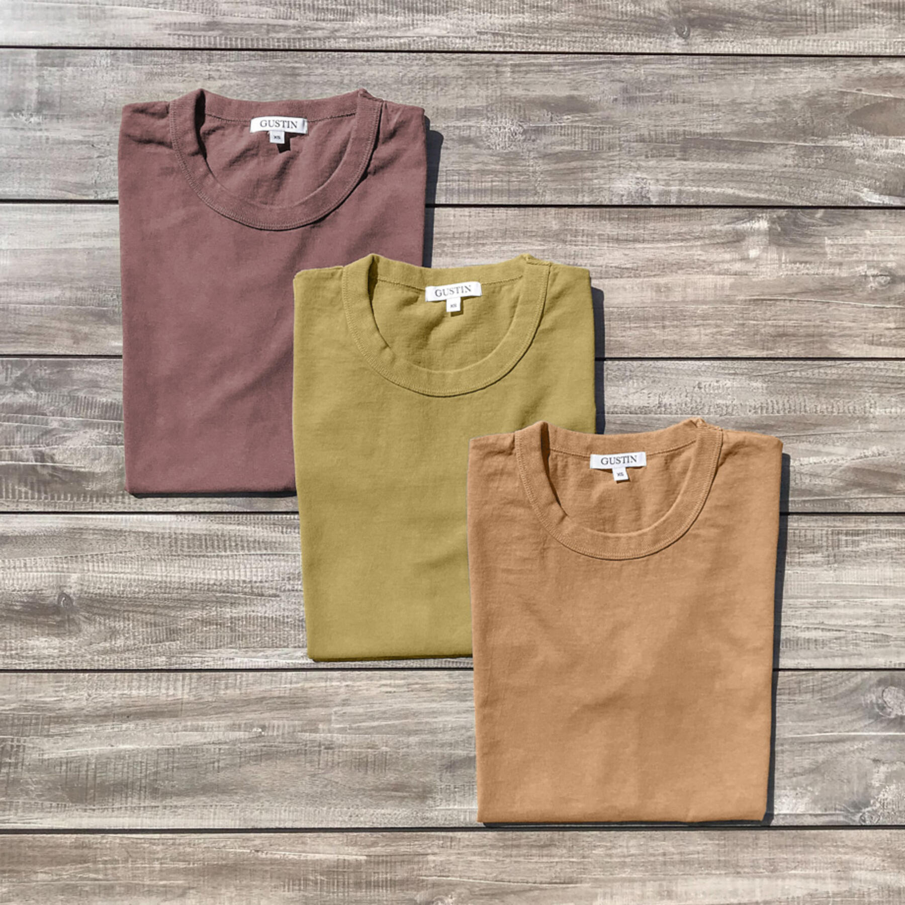 gustin heavyweight t-shirt 3 pack rust collection