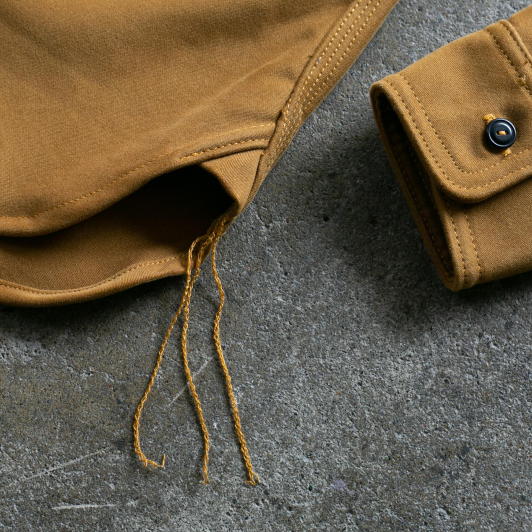 gustin #80 japan heavy moleskin workshirt - gold khaki