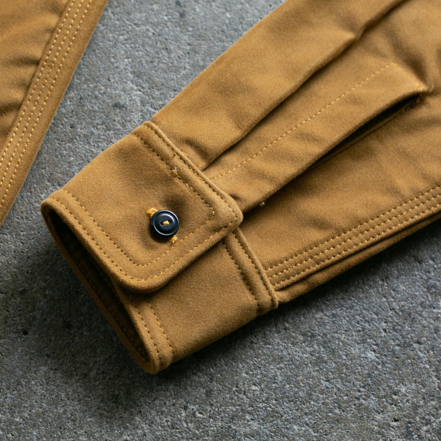 gustin #80 japan heavy moleskin workshirt - gold khaki