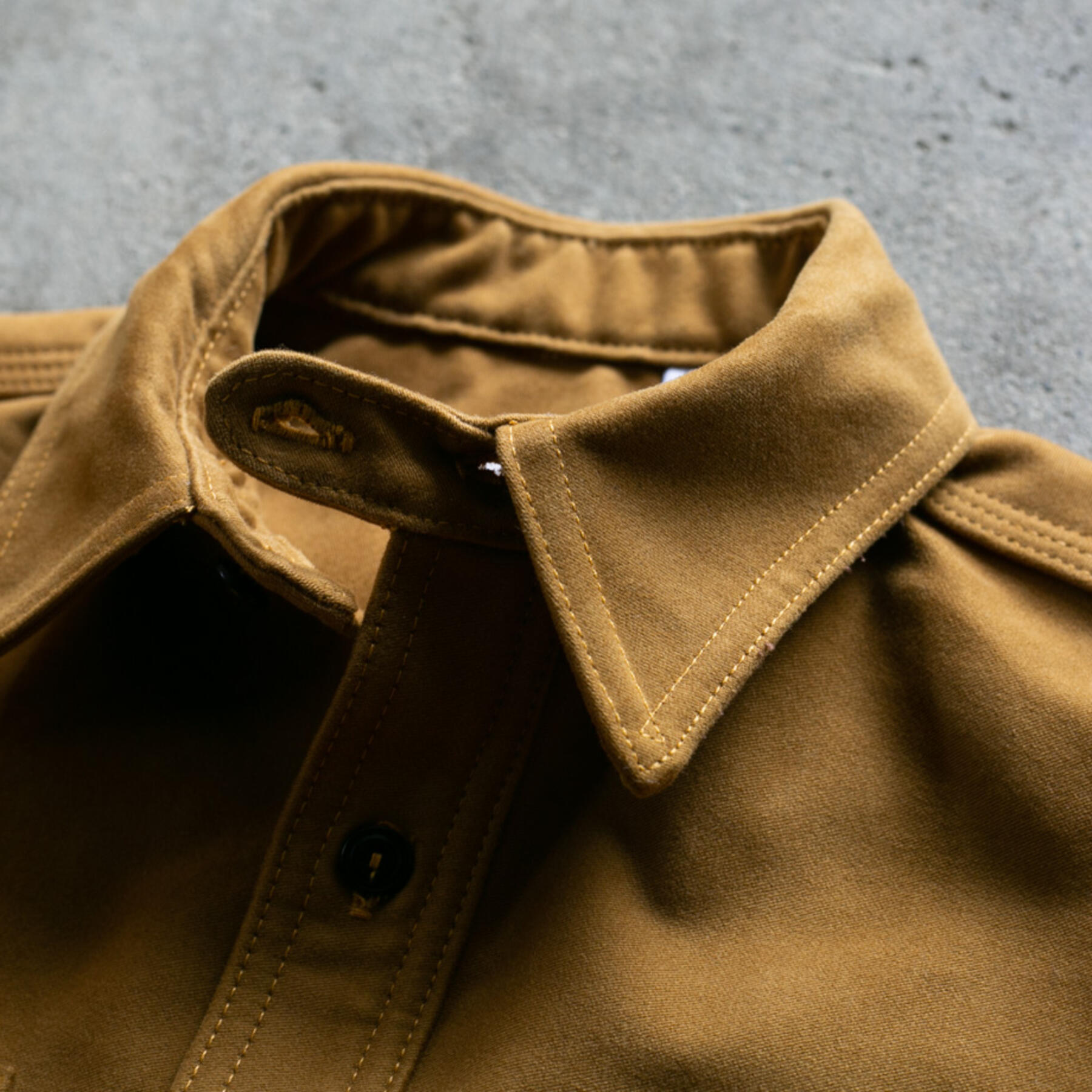 gustin #80 japan heavy moleskin workshirt - gold khaki