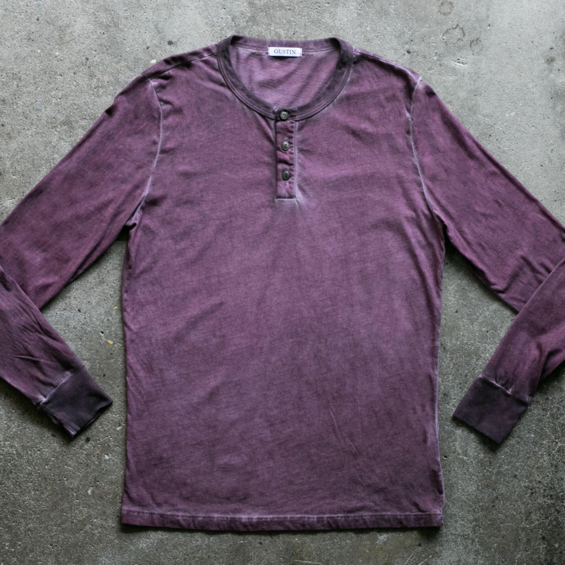 gustin vintage wash henley 3 pack (oxblood, royal, teal)